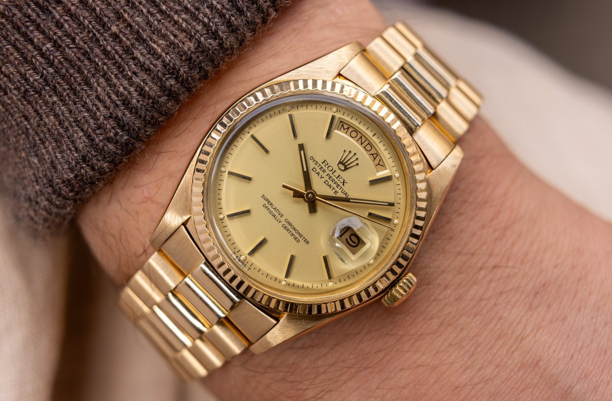 1974 Rolex Day-Date Ref. 1803 | 18K Yellow Gold | Champagne Dial - Sierra Time Co