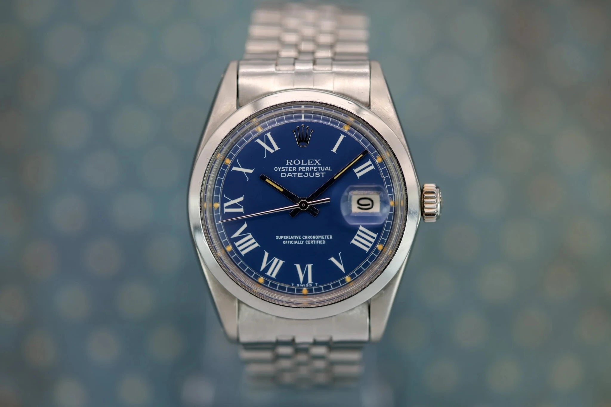 1975 Rolex Datejust Ref. 1600 | Blue Buckley Dial - Sierra Time Co
