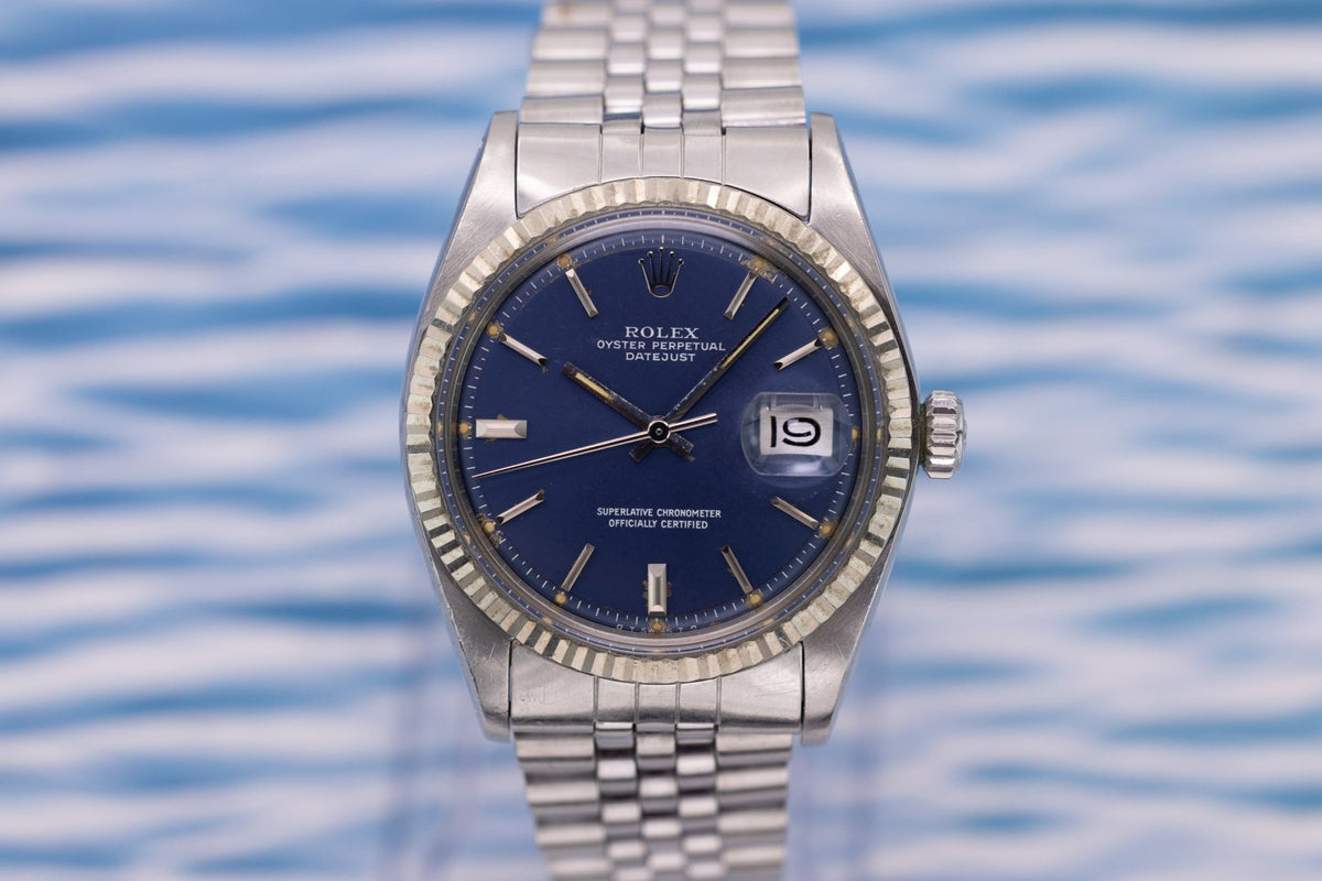 1976 Rolex Datejust Ref. 1601 | Blue Dial | Box and Papers - Sierra Time Co
