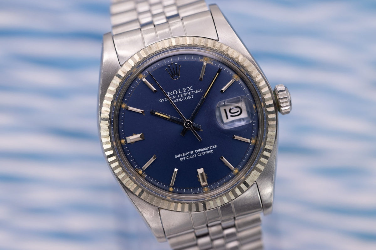 1976 Rolex Datejust Ref. 1601 | Blue Dial | Box and Papers - Sierra Time Co