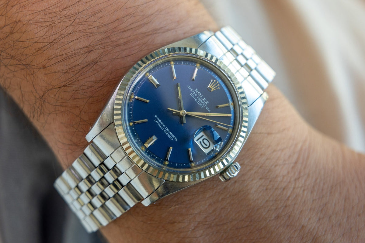 1976 Rolex Datejust Ref. 1601 | Blue Dial | Box and Papers - Sierra Time Co