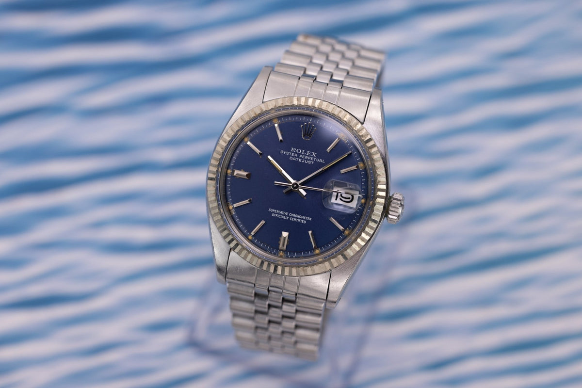 1976 Rolex Datejust Ref. 1601 | Blue Dial | Box and Papers - Sierra Time Co