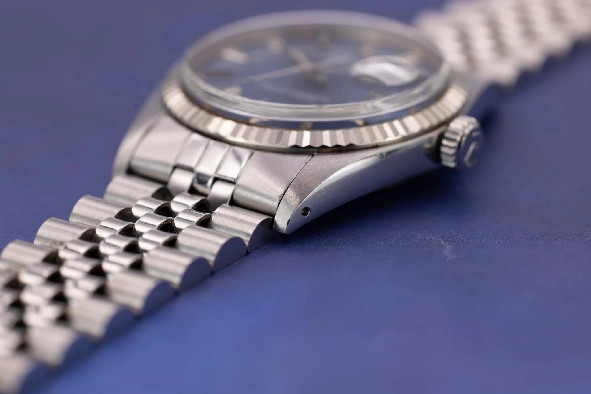 1976 Rolex Datejust Ref. 1601 | Rare Sunburst Navy Blue Dial - Sierra Time Co