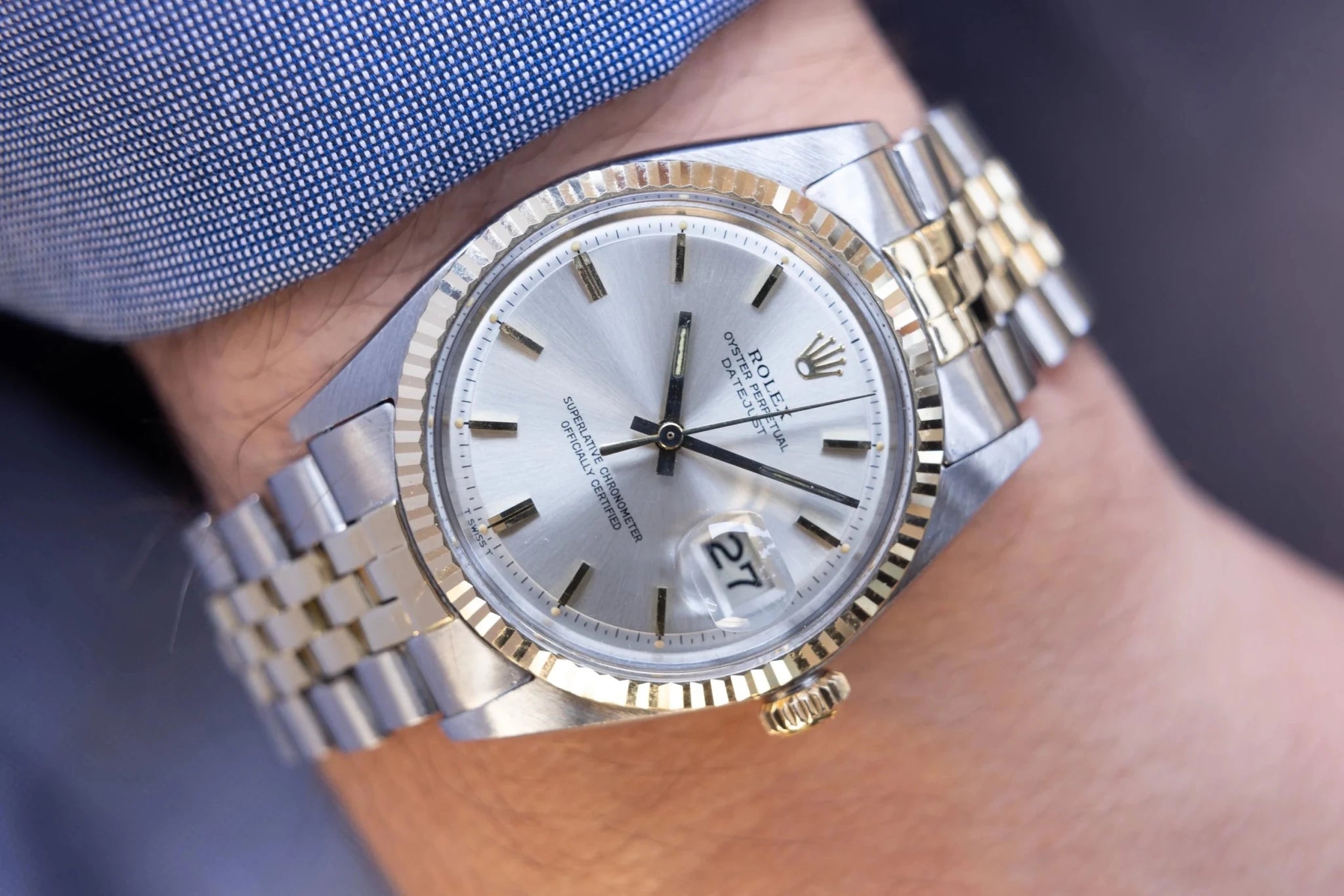 1976 Rolex Datejust Ref. 1601 | Two-Tone | Silver Dial - Sierra Time Co