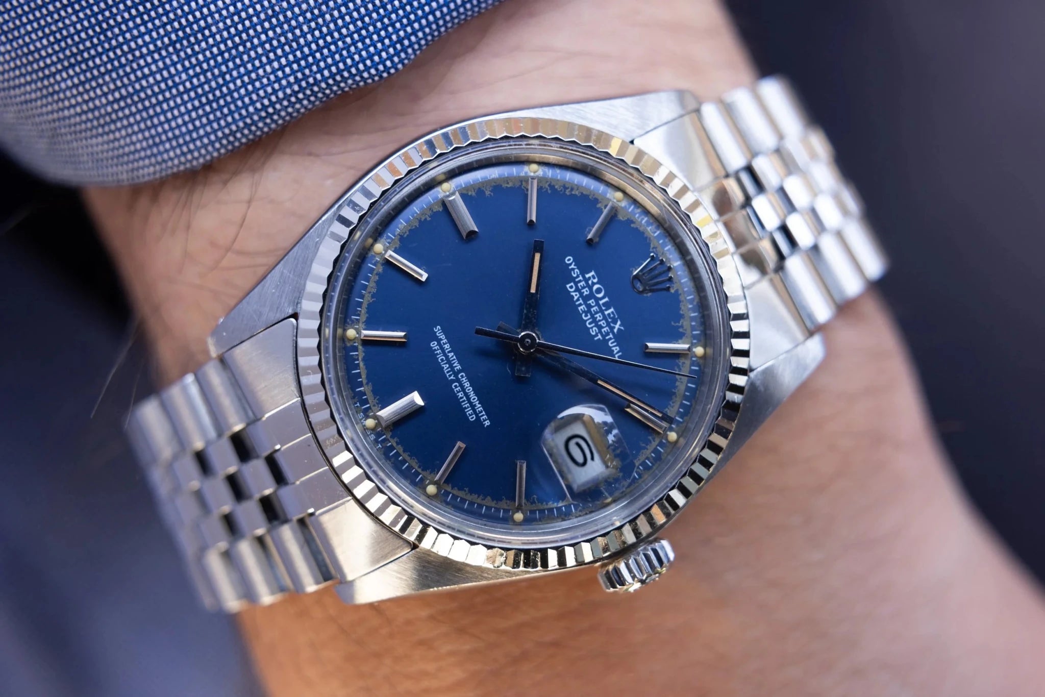 1977 Rolex Datejust Ref. 1601 | Tropical Blue Dial - Sierra Time Co