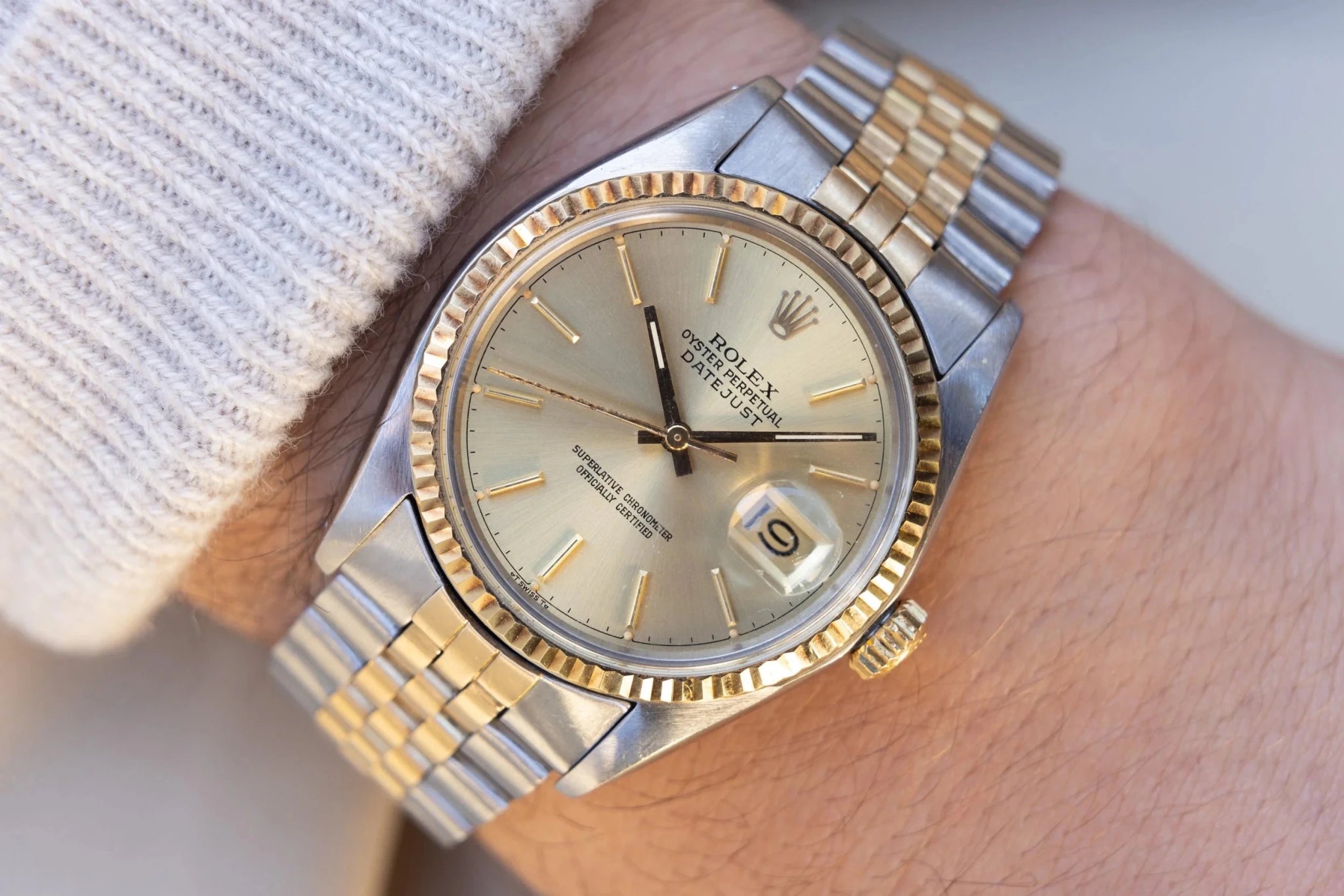 1978 Rolex Datejust Ref. 16013 | Champagne Tritium Dial - Sierra Time Co