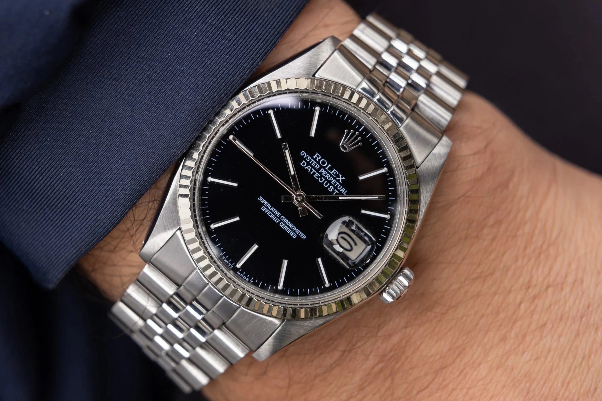 1978 Rolex Datejust Ref. 16014 | Gloss Black Dial - Sierra Time Co