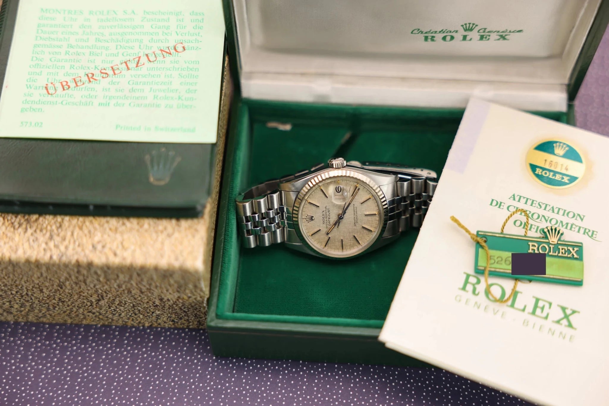 1978 Rolex Datejust Ref. 16014 | Linen Dial | Box and Papers - Sierra Time Co