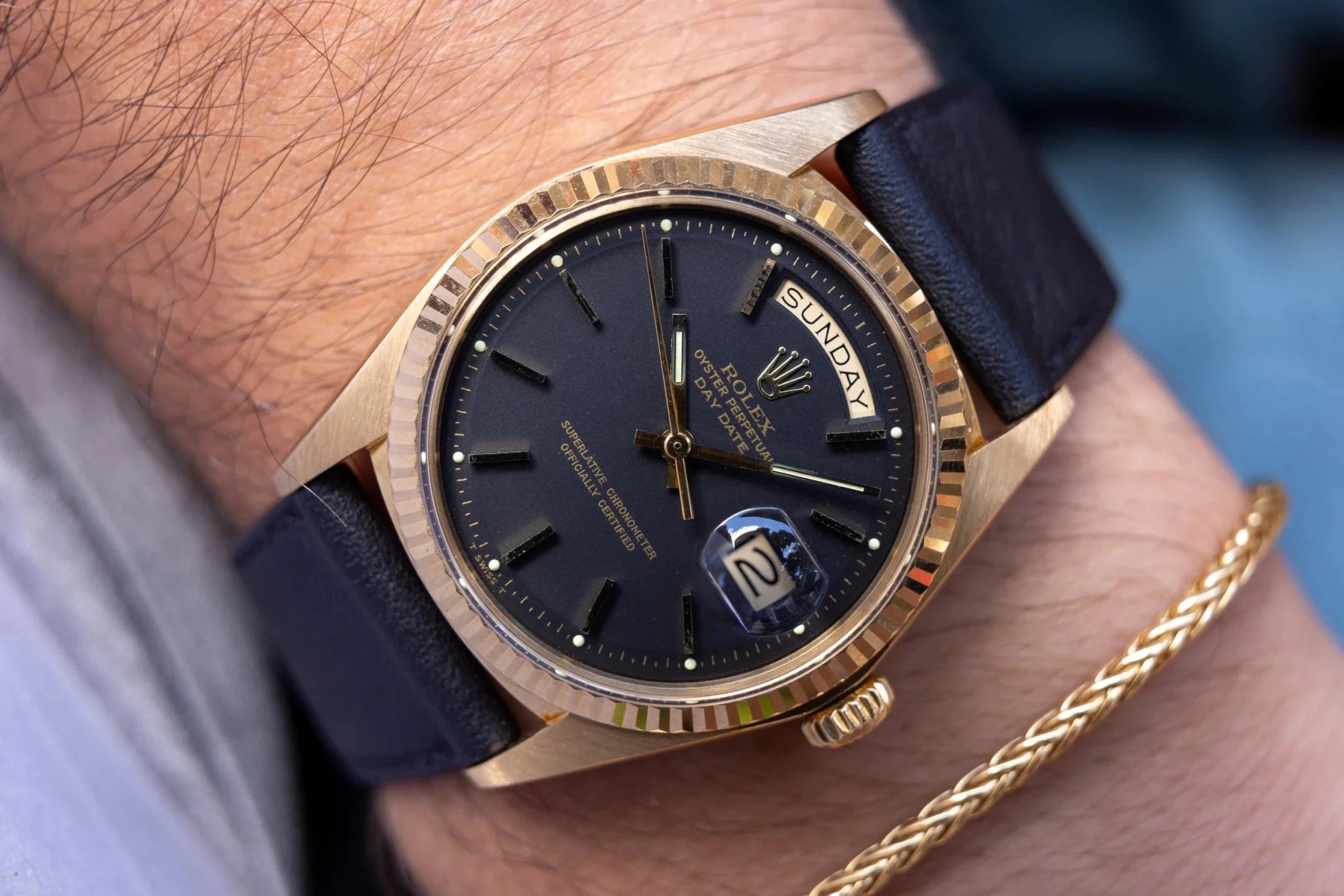 1978 Rolex Day-Date Ref. 1803 | Rare Matte Black Dial - Sierra Time Co