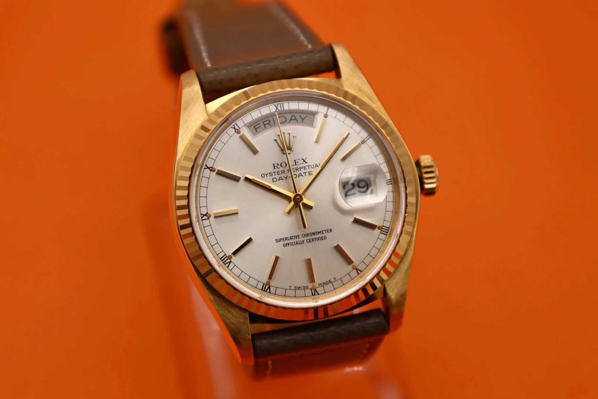 1978 Rolex Day-Date Ref. 18038 | Pumpkin Patina - Sierra Time Co