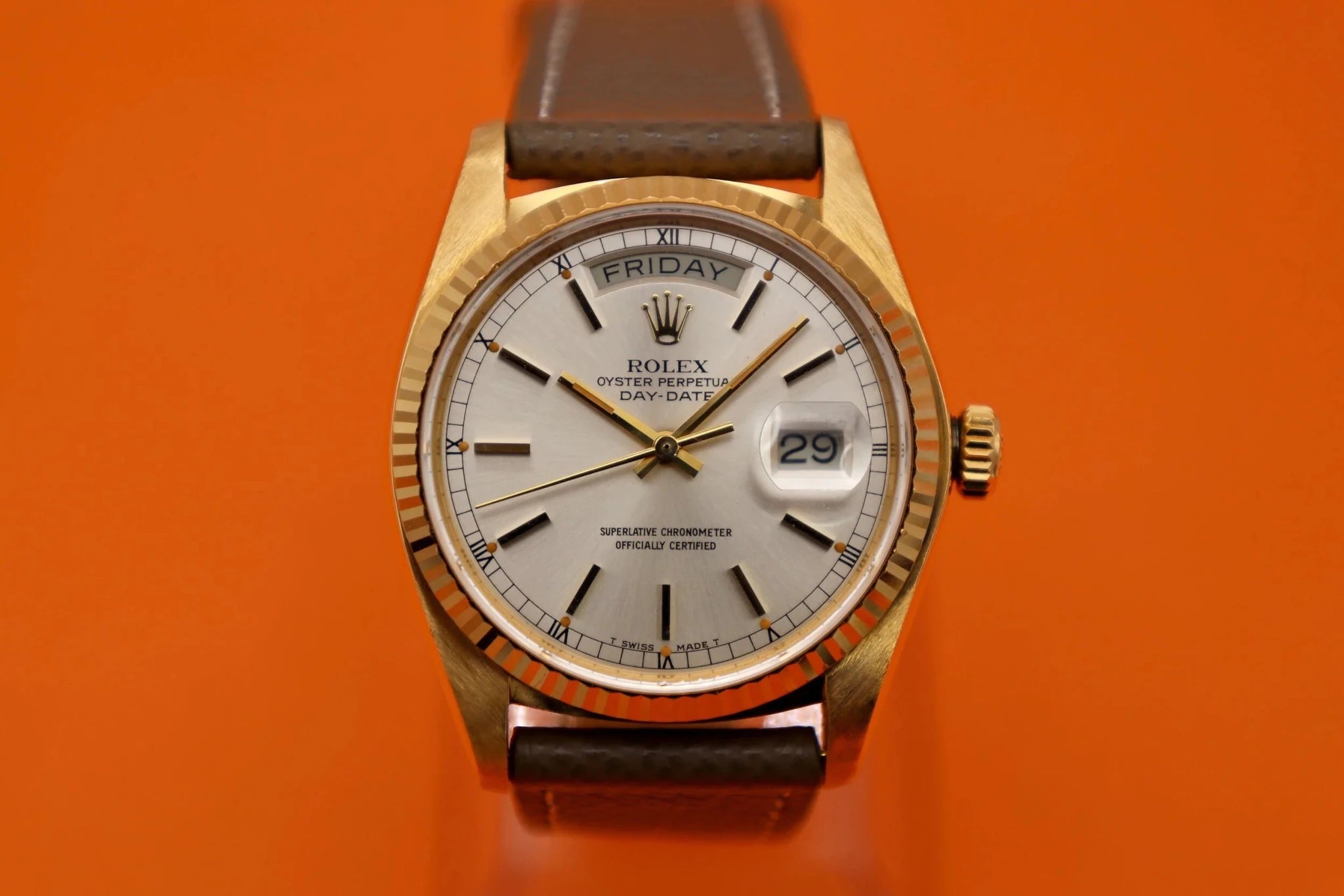 1978 Rolex Day-Date Ref. 18038 | Pumpkin Patina - Sierra Time Co