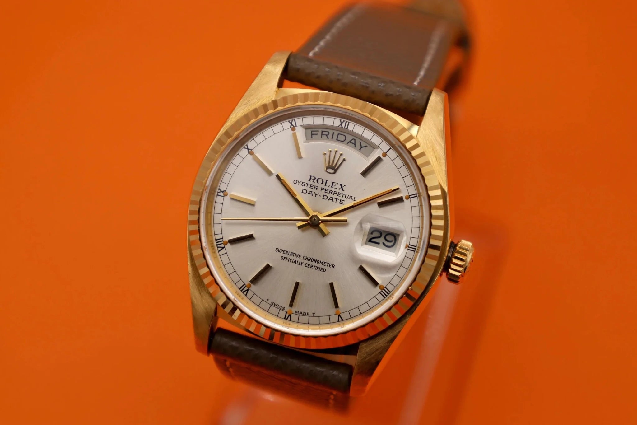 1978 Rolex Day-Date Ref. 18038 | Pumpkin Patina - Sierra Time Co