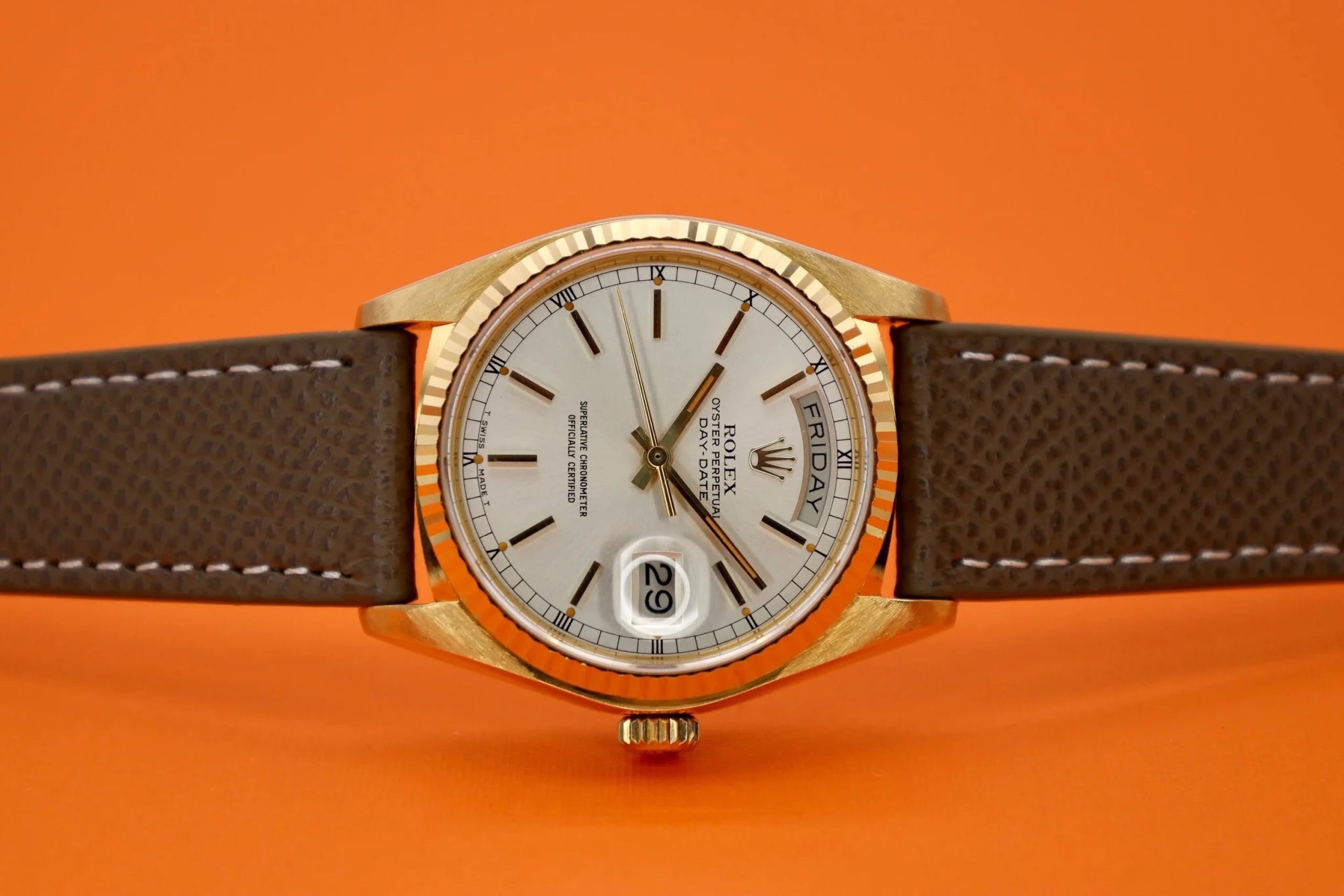 1978 Rolex Day-Date Ref. 18038 | Pumpkin Patina - Sierra Time Co