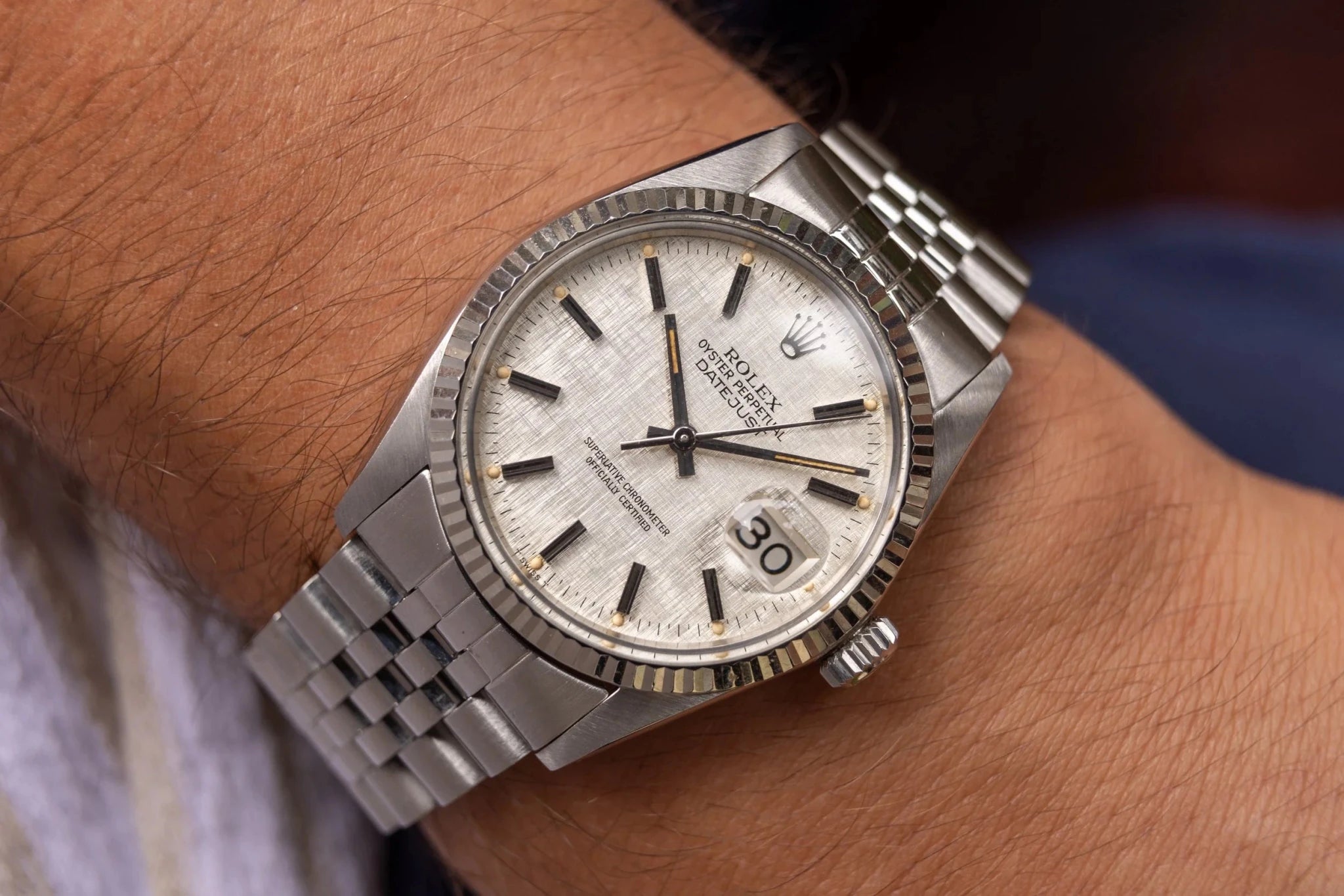 1979 Rolex Datejust Ref. 16014 | Silver Linen Dial - Sierra Time Co