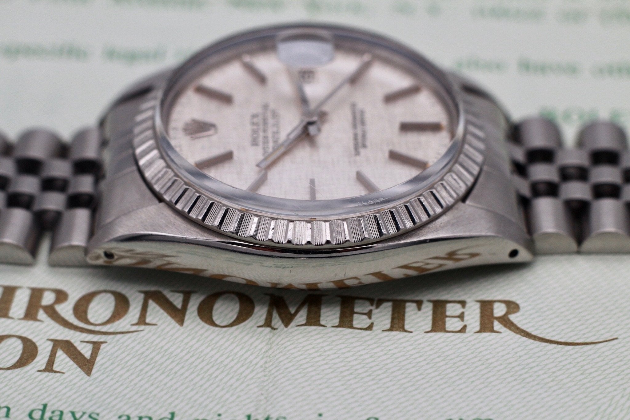 1979 Rolex Datejust Ref. 16030 Linen Dial | Box, Purchase Recepit, and Papers - Sierra Time Co