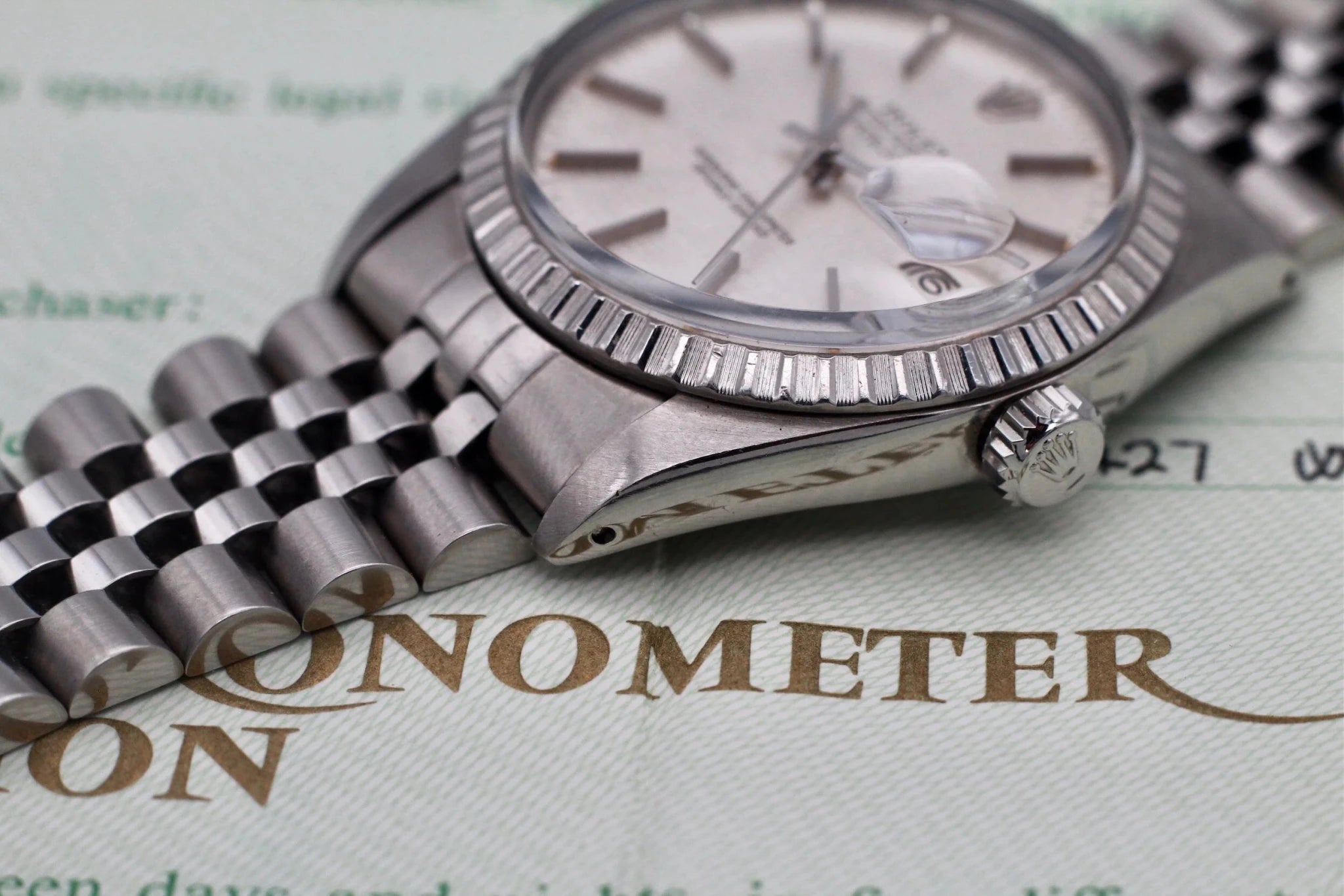 1979 Rolex Datejust Ref. 16030 Linen Dial | Box, Purchase Recepit, and Papers - Sierra Time Co