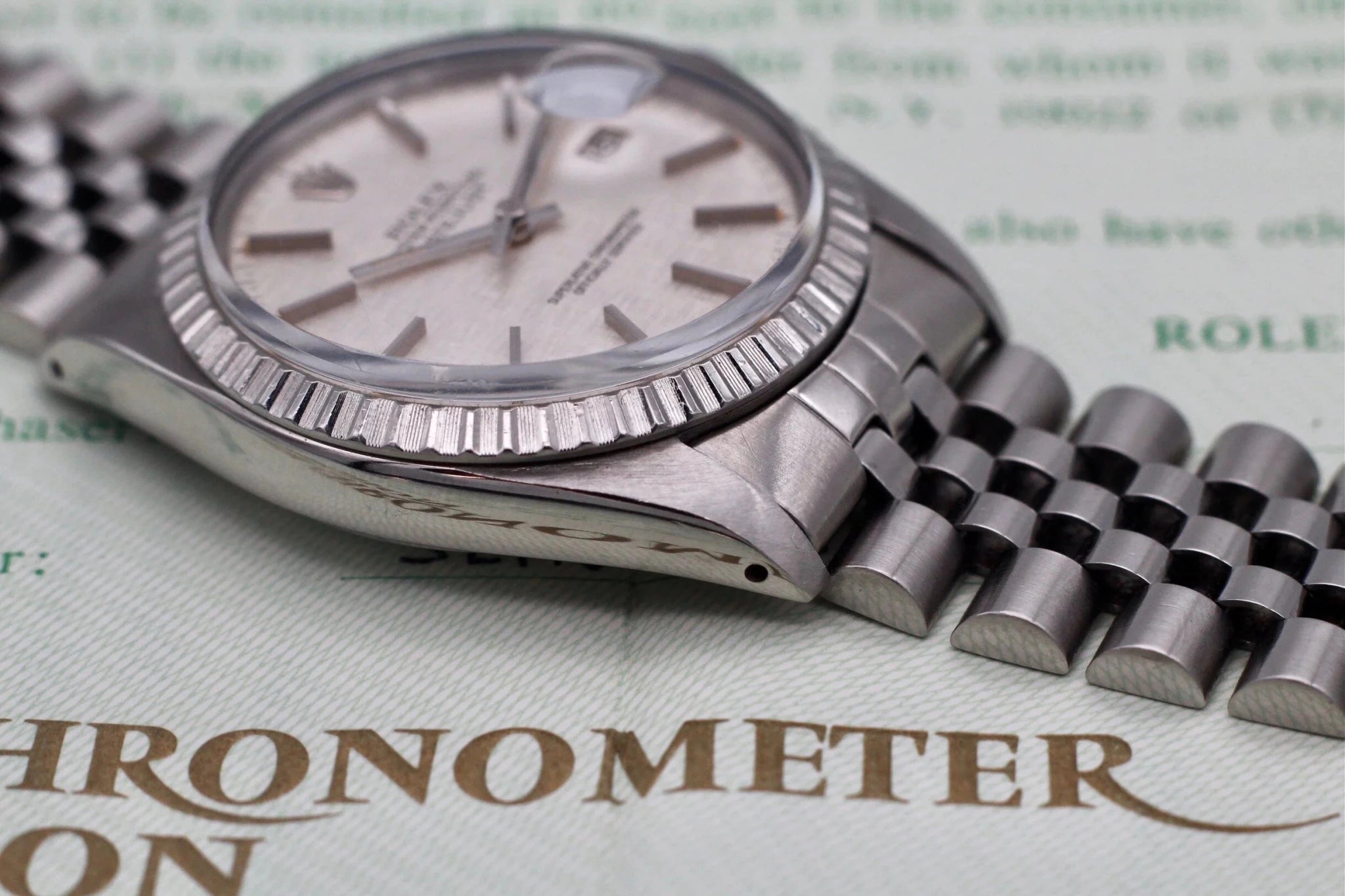 1979 Rolex Datejust Ref. 16030 Linen Dial | Box, Purchase Recepit, and Papers - Sierra Time Co
