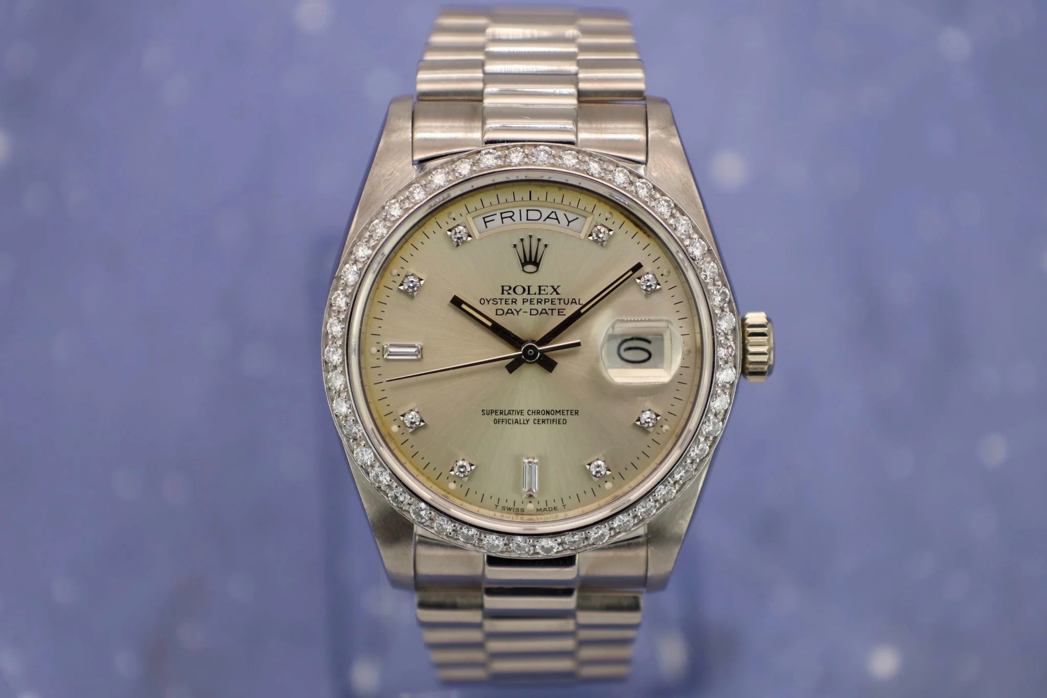 1979 Rolex Day-Date Ref. 18049 | Diamond Dial and Bezel - Sierra Time Co