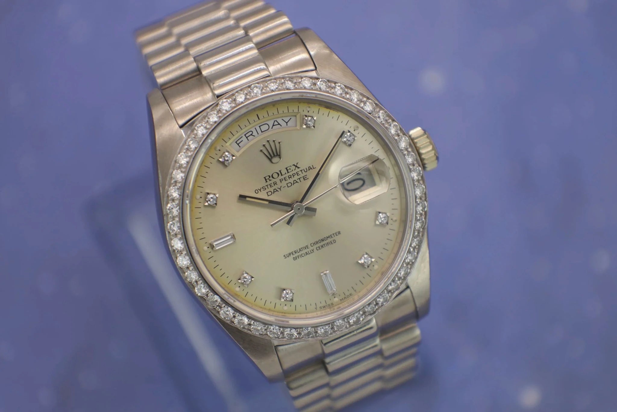 1979 Rolex Day-Date Ref. 18049 | Diamond Dial and Bezel - Sierra Time Co