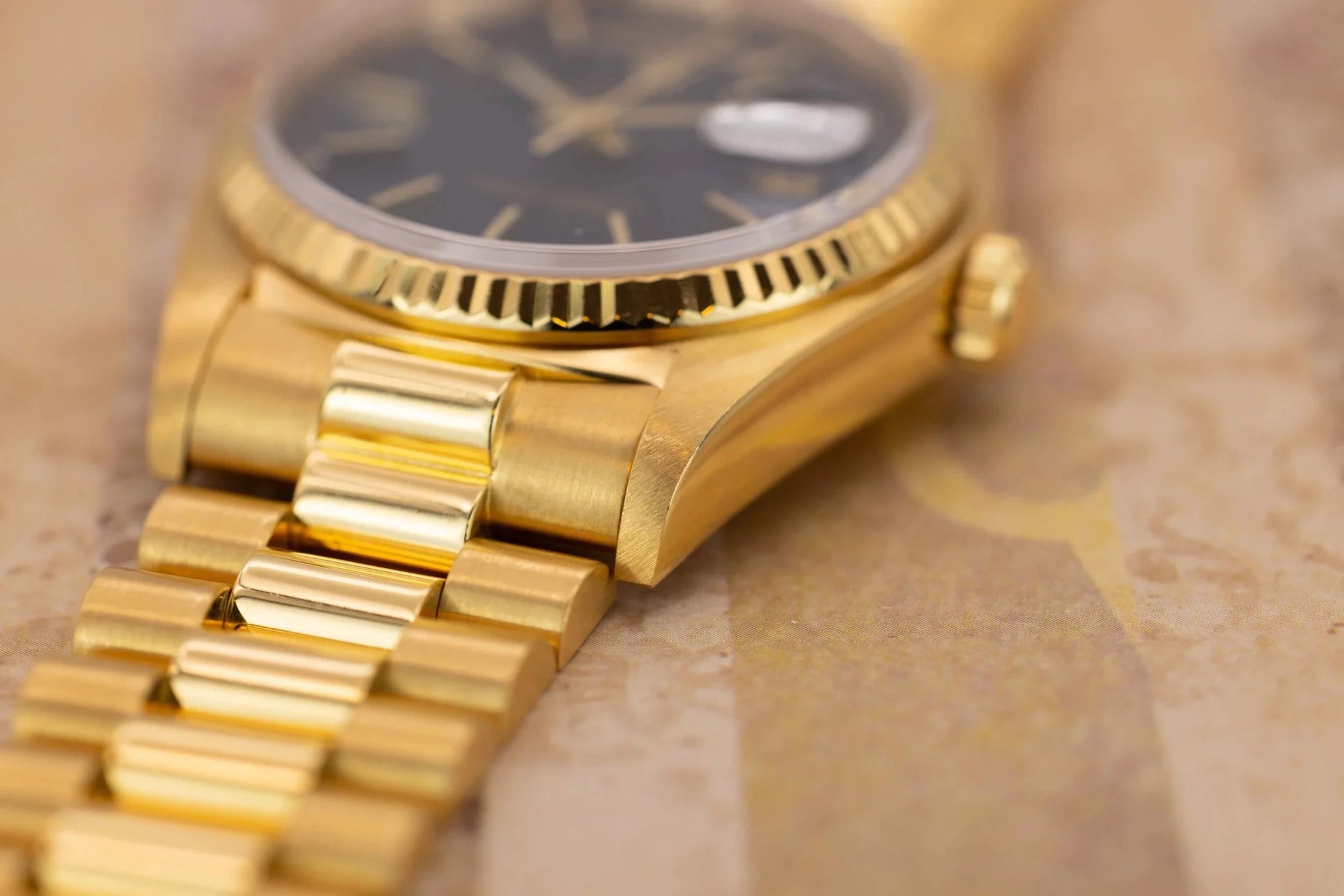 1980 Rolex Day-Date Ref. 18038 | 18K Yellow Gold | Blue Sunburst Dial - Sierra Time Co