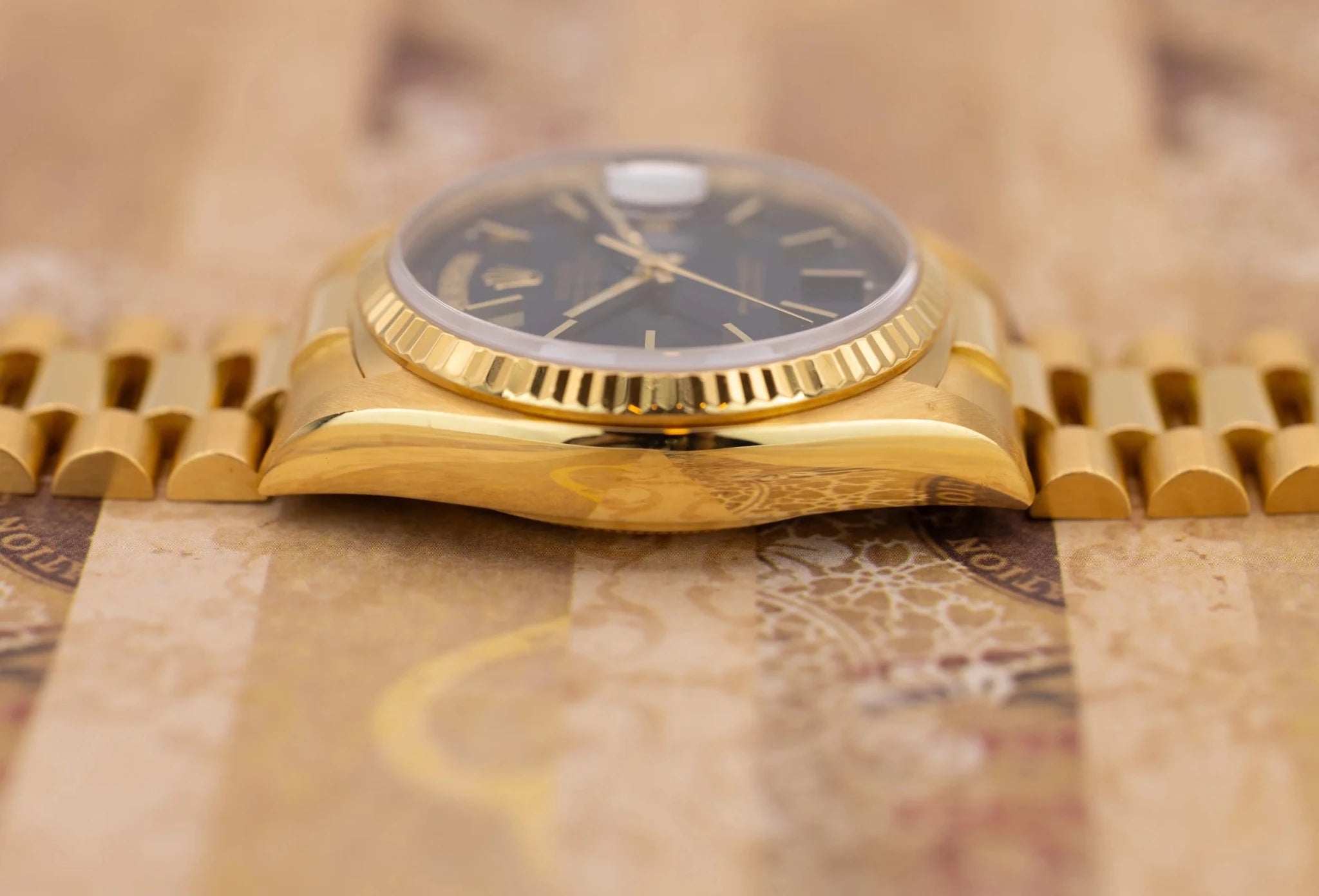 1980 Rolex Day-Date Ref. 18038 | 18K Yellow Gold | Blue Sunburst Dial - Sierra Time Co