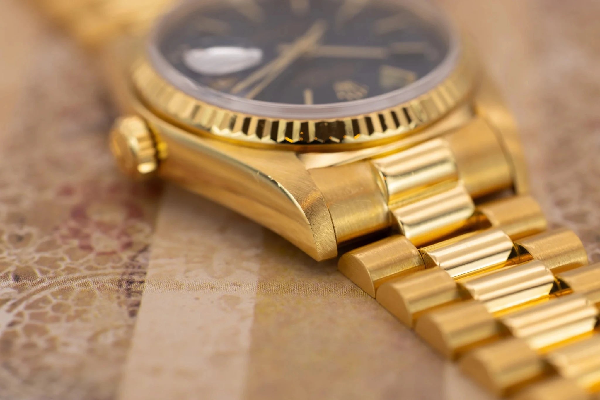 1980 Rolex Day-Date Ref. 18038 | 18K Yellow Gold | Blue Sunburst Dial - Sierra Time Co