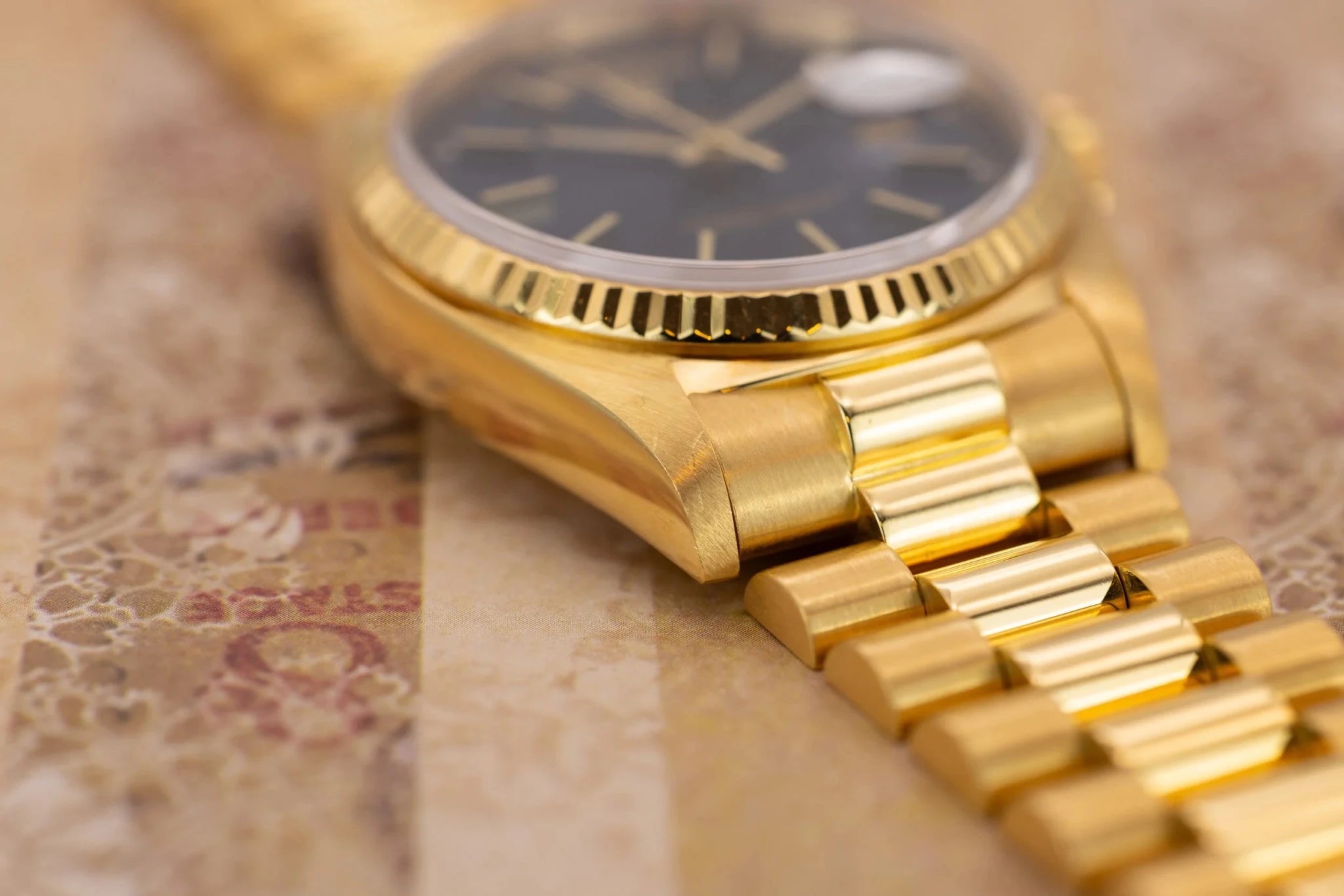 1980 Rolex Day-Date Ref. 18038 | 18K Yellow Gold | Blue Sunburst Dial - Sierra Time Co