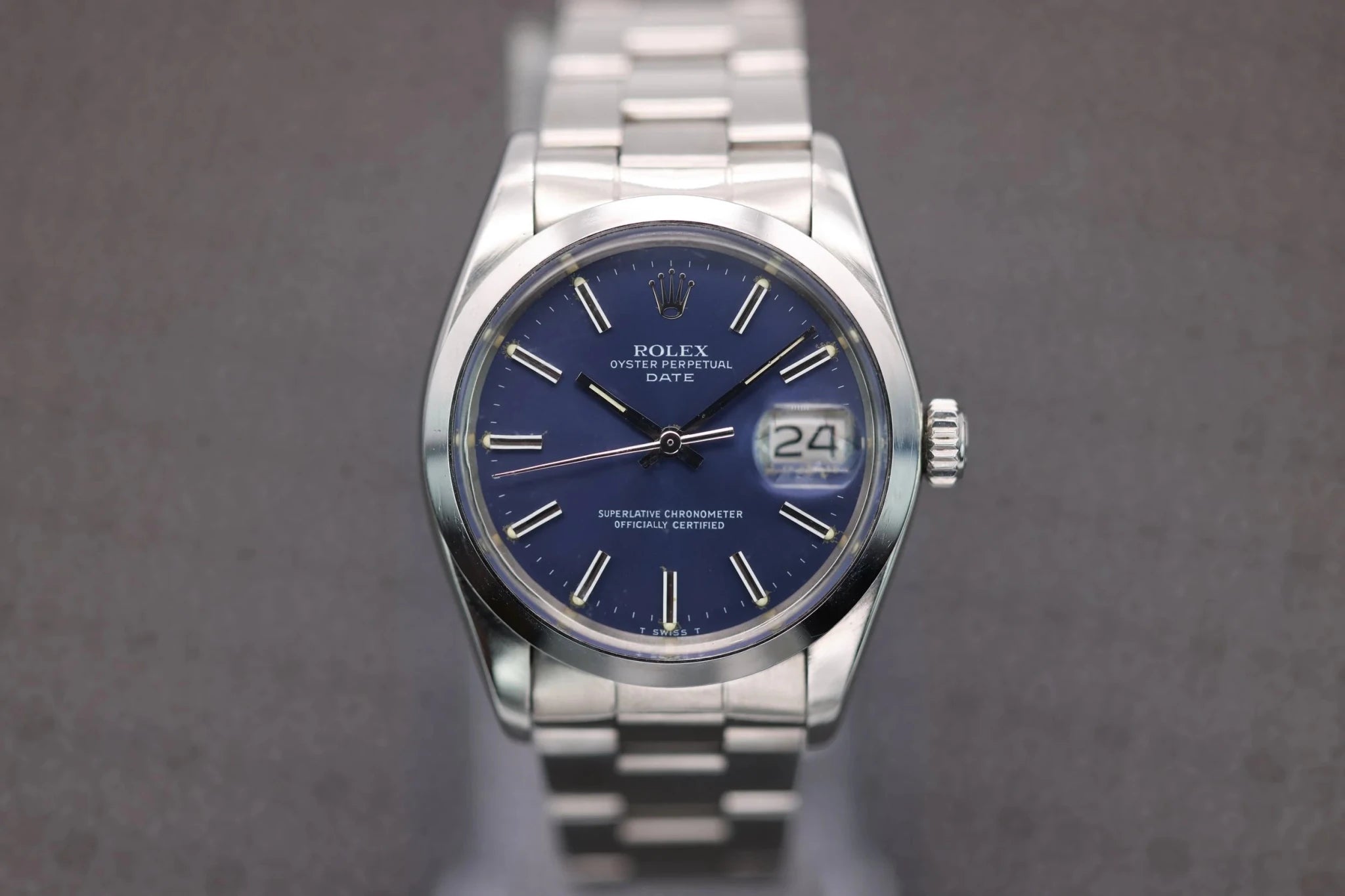 1981 Rolex Date Ref. 1500 | Navy Blue Dial - Sierra Time Co