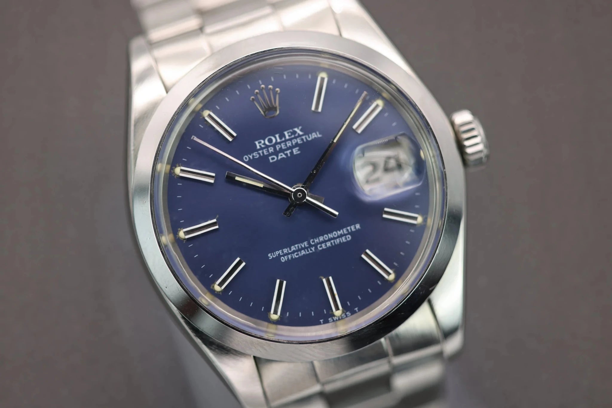 1981 Rolex Date Ref. 1500 | Navy Blue Dial - Sierra Time Co
