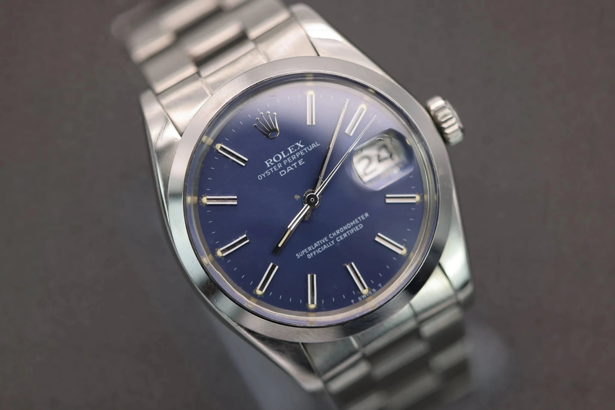 1981 Rolex Date Ref. 1500 | Navy Blue Dial - Sierra Time Co