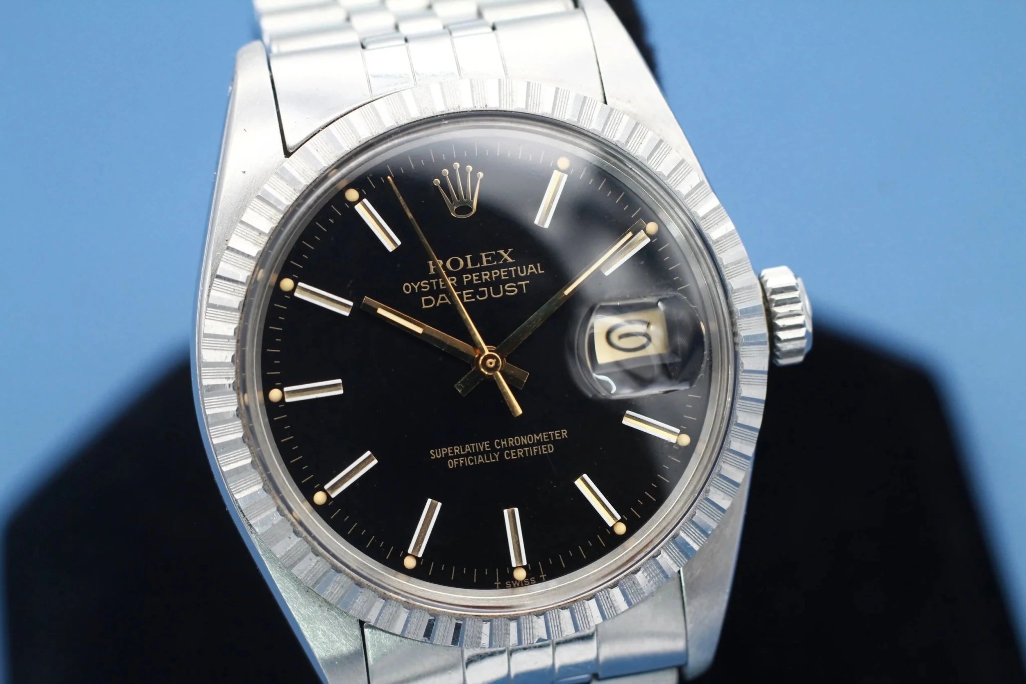 1981 Rolex Datejust Ref. 16030 | Black and Gold Dial - Sierra Time Co