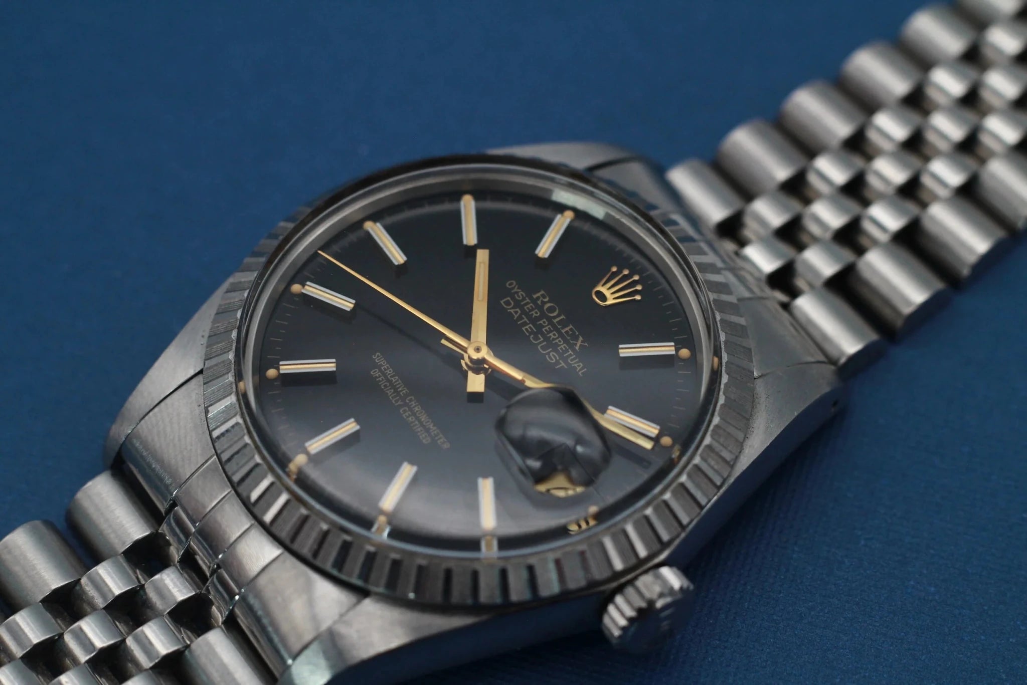 1981 Rolex Datejust Ref. 16030 | Black and Gold Dial - Sierra Time Co