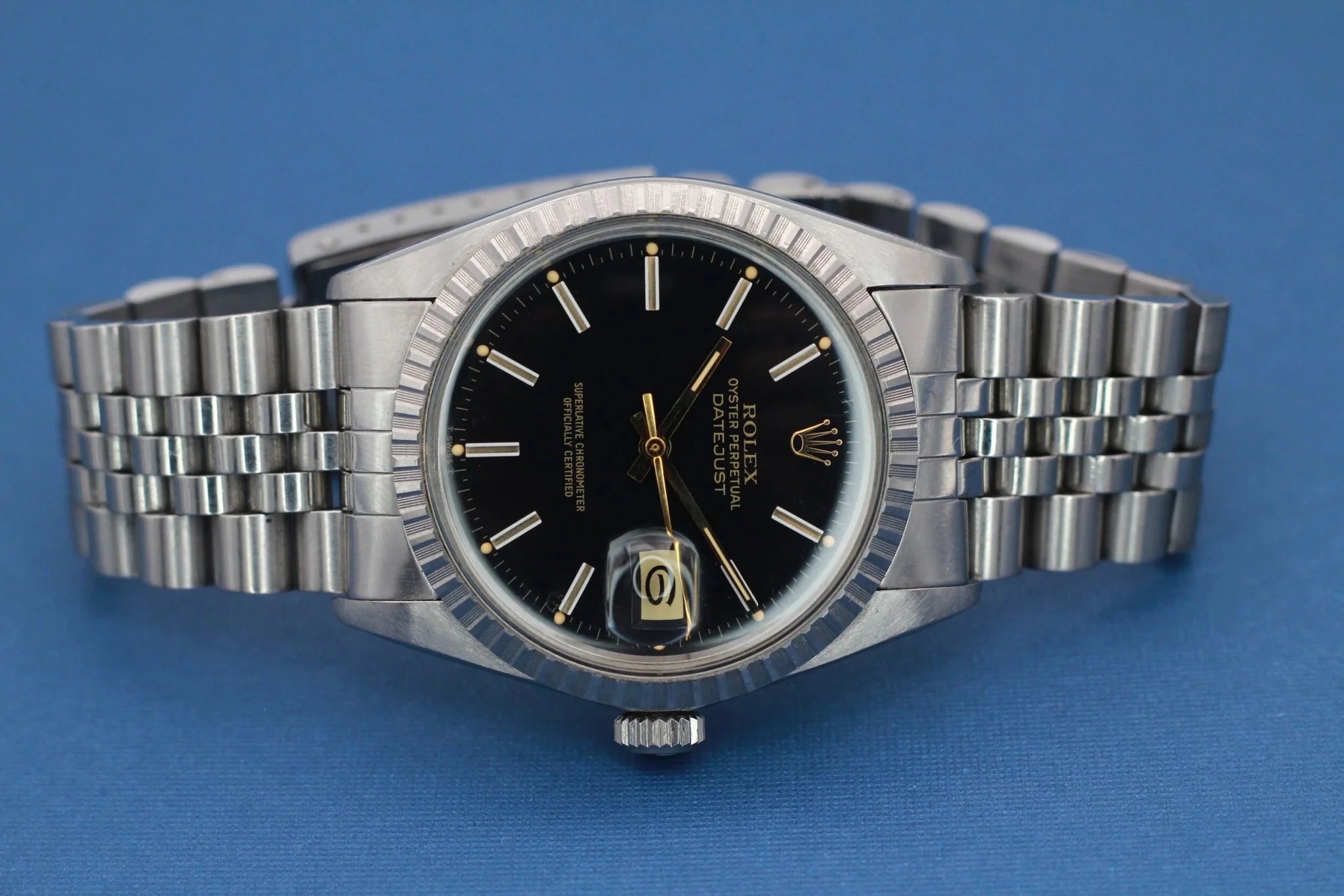 1981 Rolex Datejust Ref. 16030 | Black and Gold Dial - Sierra Time Co