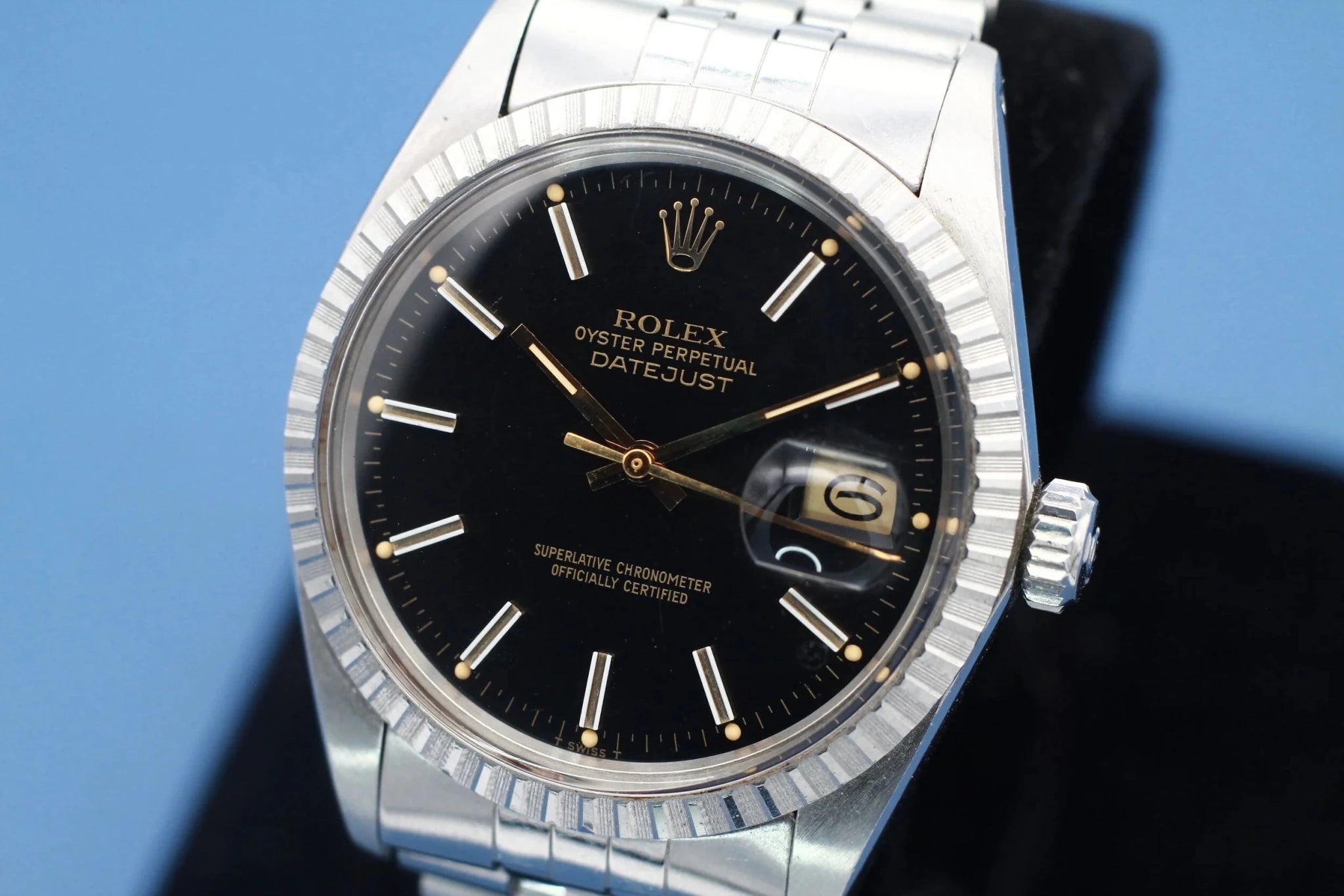 1981 Rolex Datejust Ref. 16030 | Black and Gold Dial - Sierra Time Co