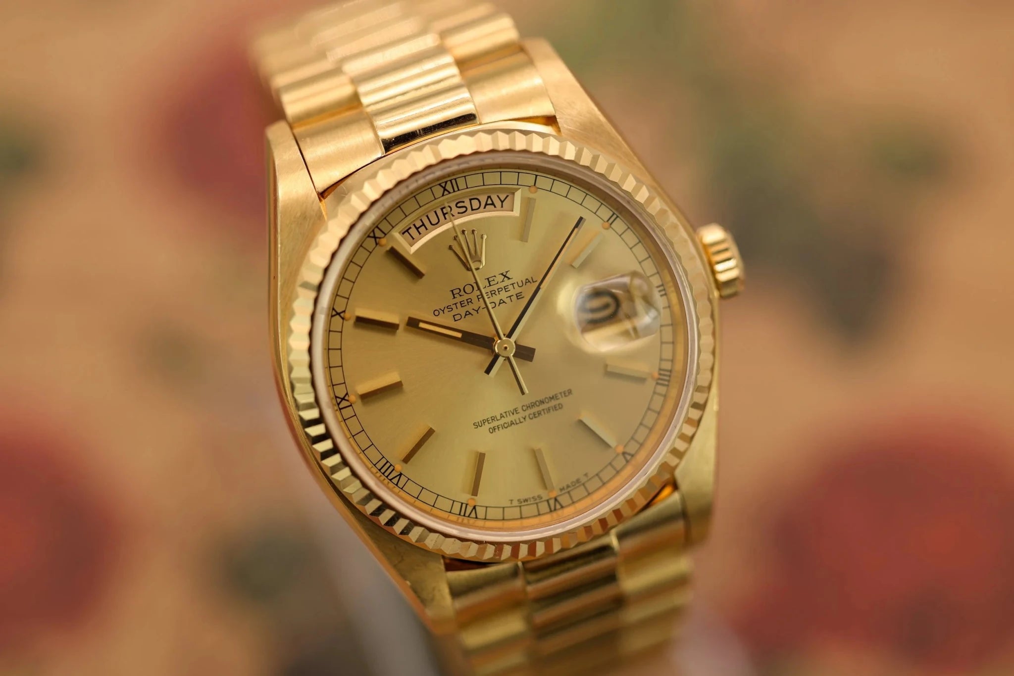 1981 Rolex Day-Date Ref. 18038 | Champagne Dial | Box and Papers - Sierra Time Co