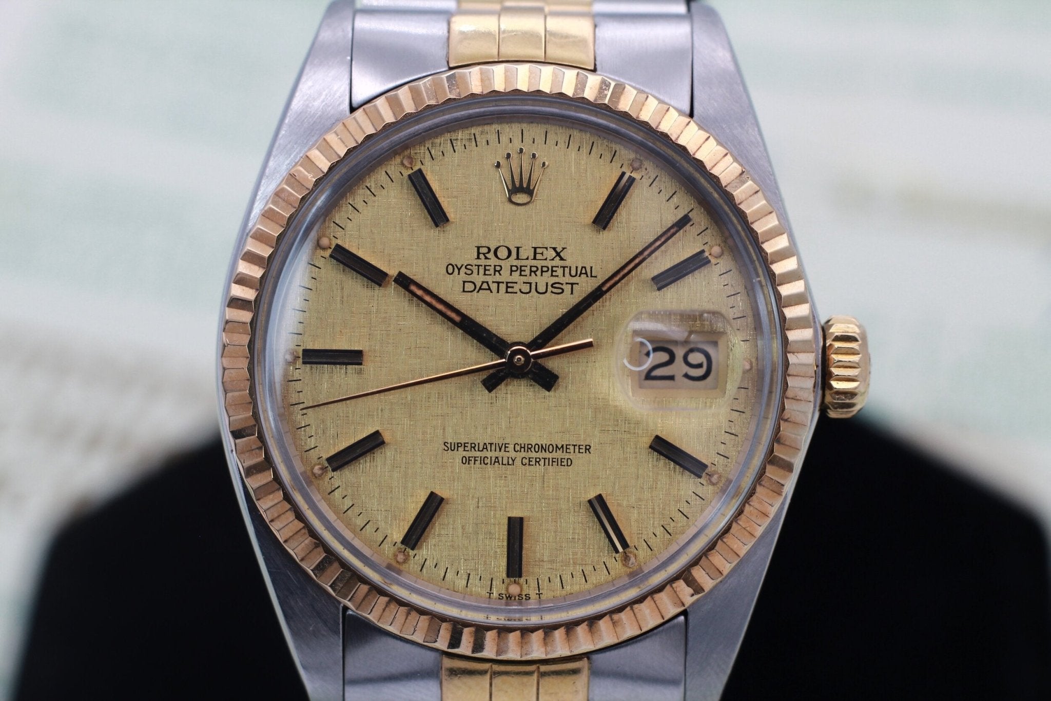 1982 Rolex Datejust Ref. 16013 Linen Dial | Box and Papers - Sierra Time Co