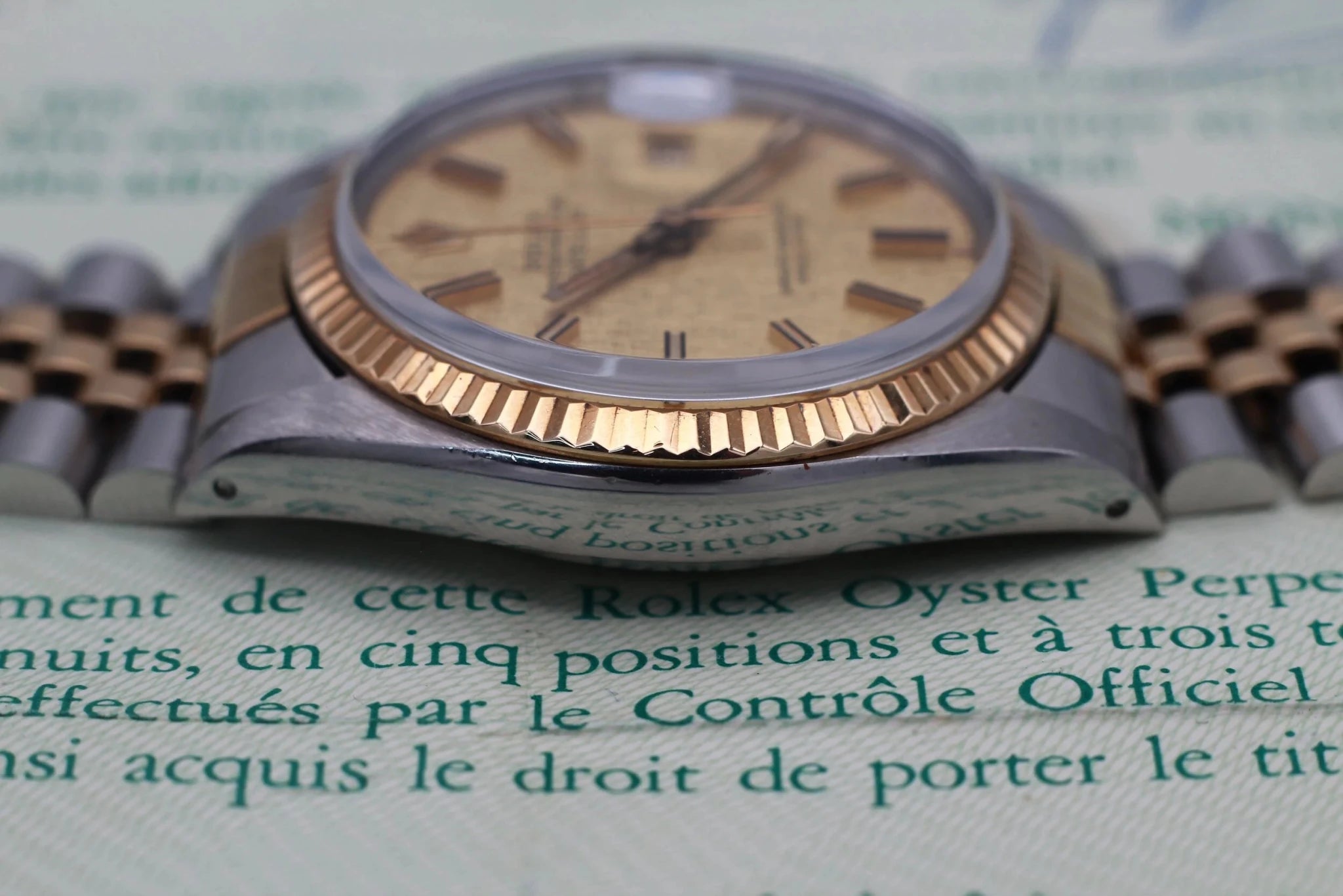 1982 Rolex Datejust Ref. 16013 Linen Dial | Box and Papers - Sierra Time Co