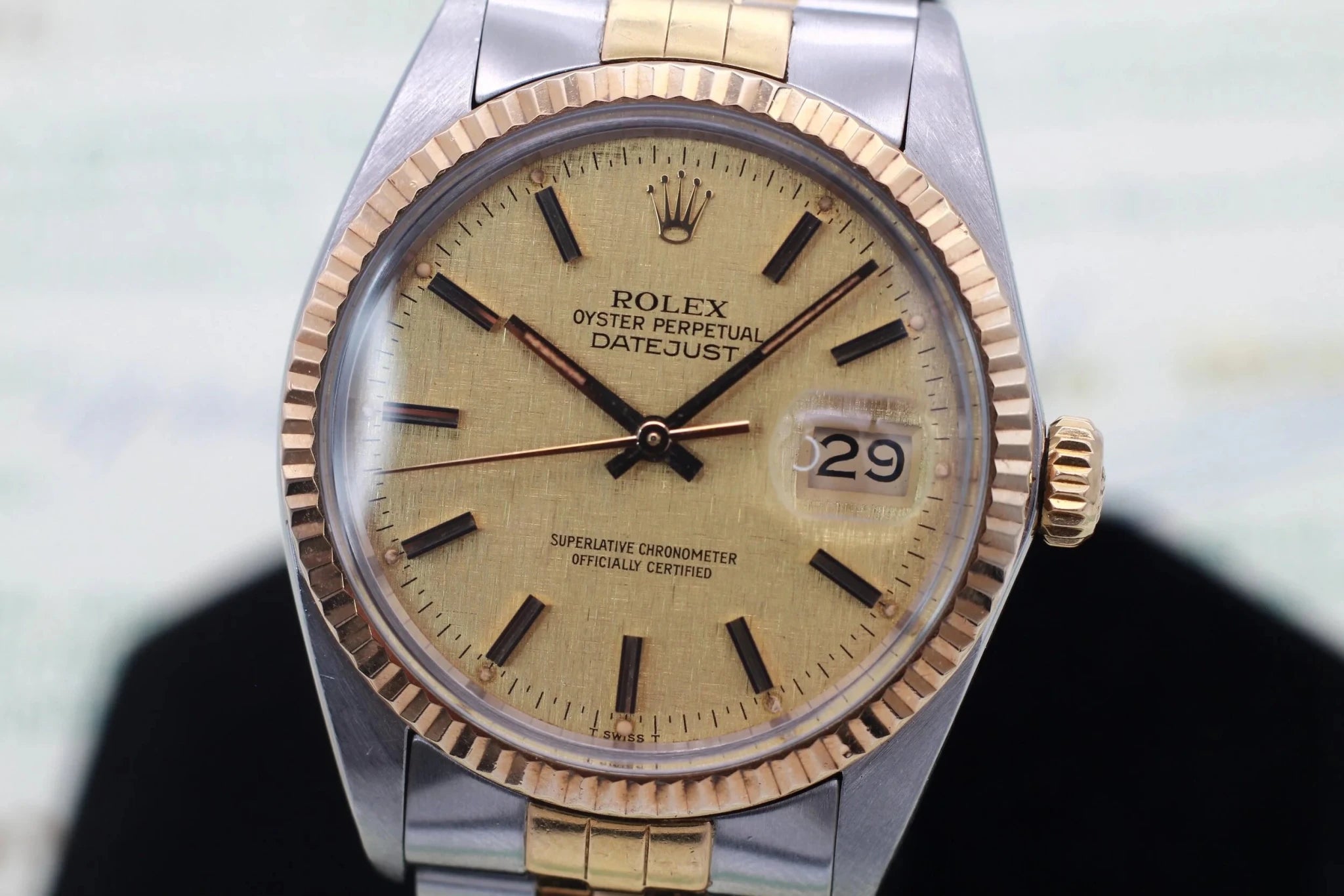1982 Rolex Datejust Ref. 16013 Linen Dial | Box and Papers - Sierra Time Co