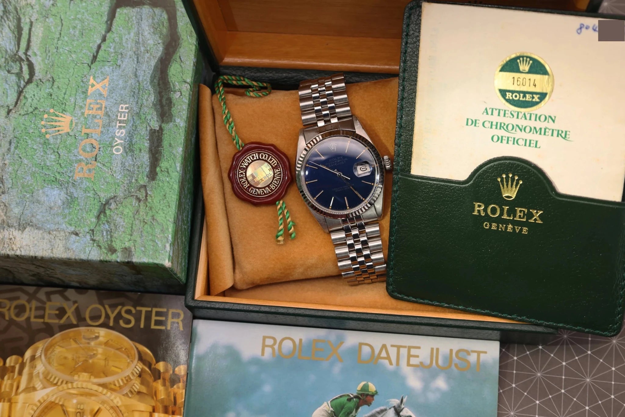 1983 Rolex Datejust Ref. 16014 | Dark Blue Dial | Box and Papers - Sierra Time Co