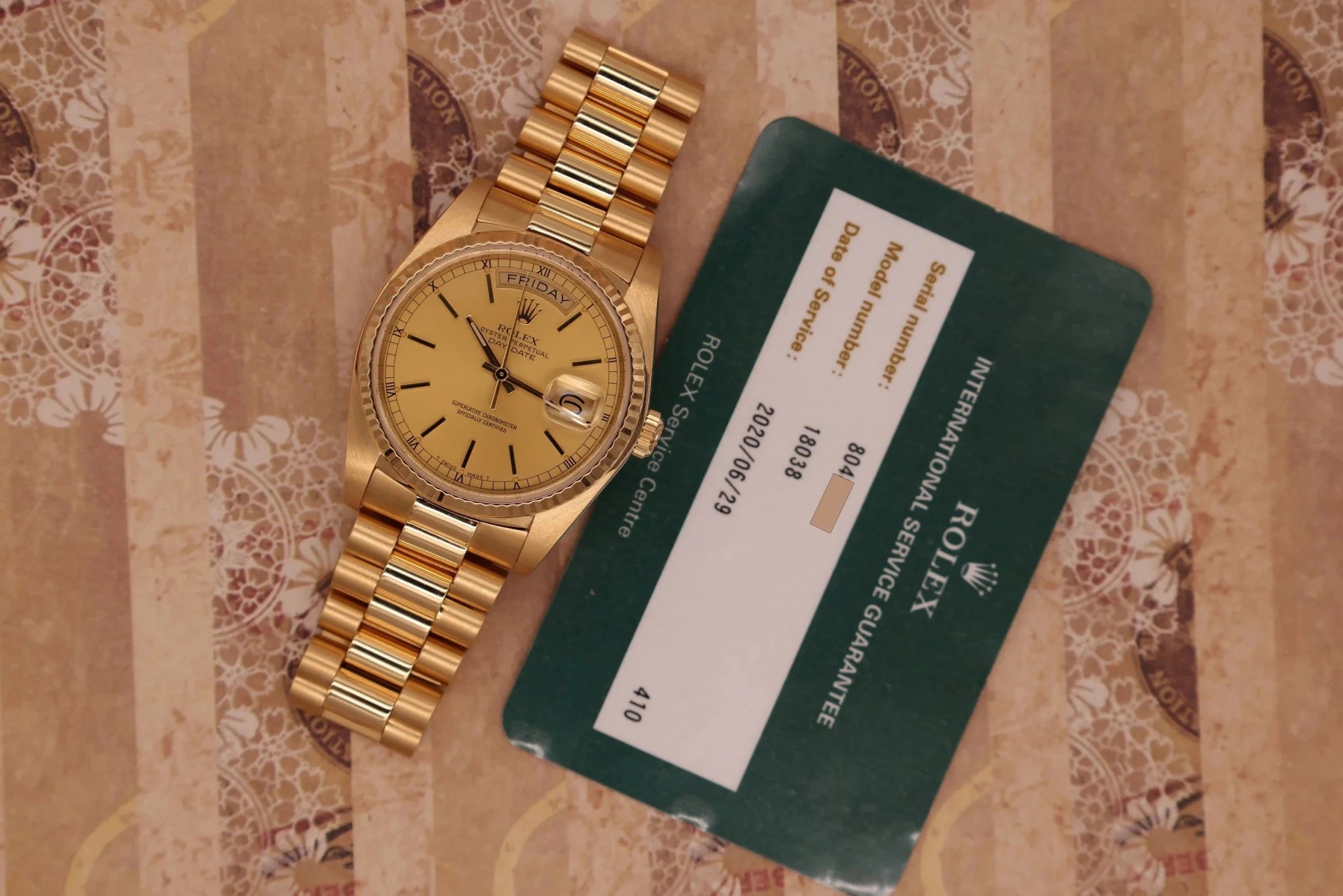 1983 Rolex Day-Date Ref. 18038 | Champagne Dial - Sierra Time Co