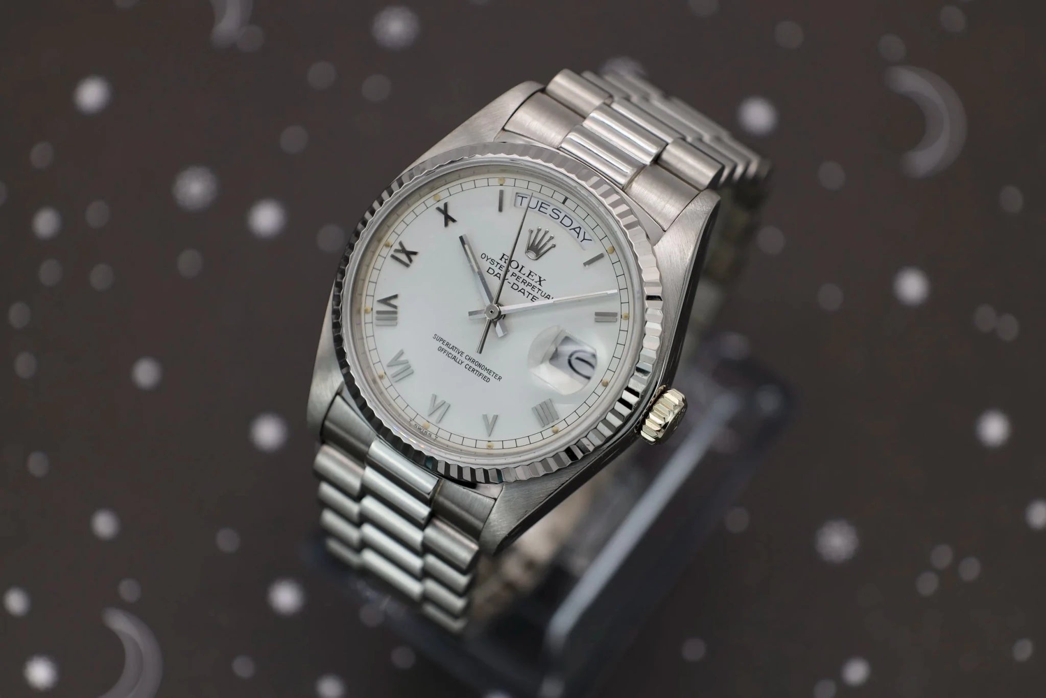 1983 Rolex Day-Date Ref. 18039 | White Roman Dial - Sierra Time Co