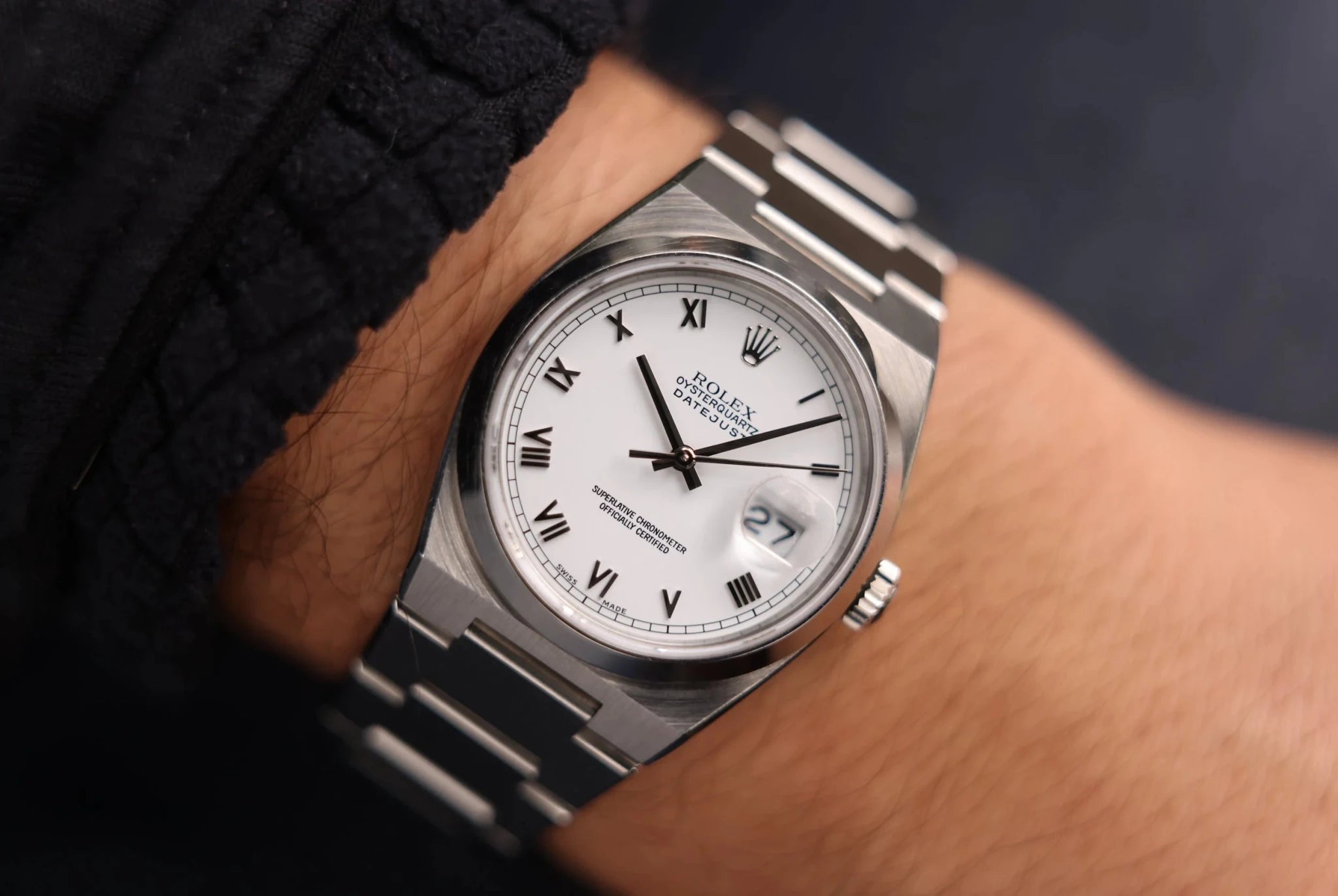 1983 Rolex Oysterquartz Ref. 17000 | White Roman Dial | 2024 RSC Service - Sierra Time Co