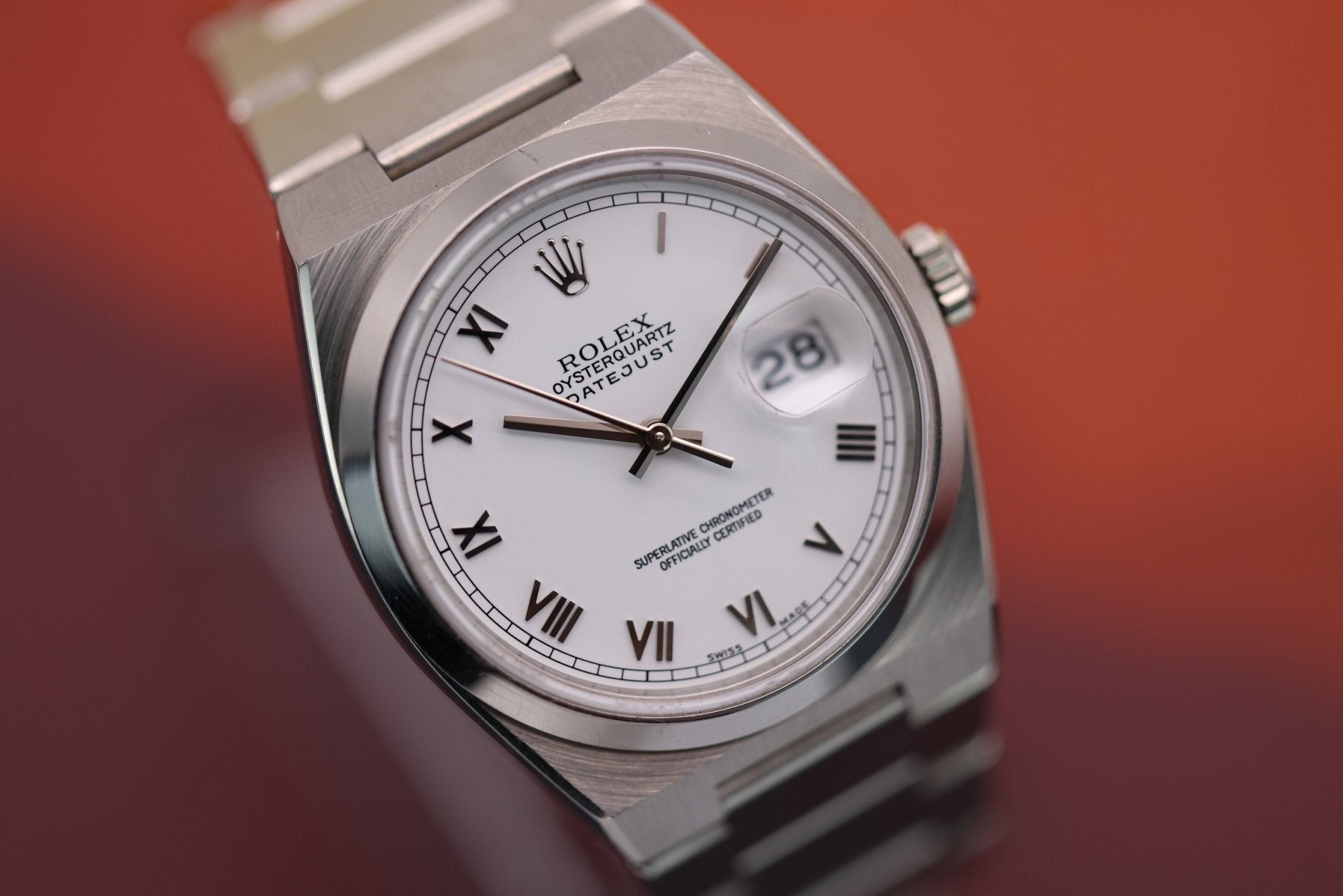 1983 Rolex Oysterquartz Ref. 17000 | White Roman Dial | 2024 RSC Service - Sierra Time Co