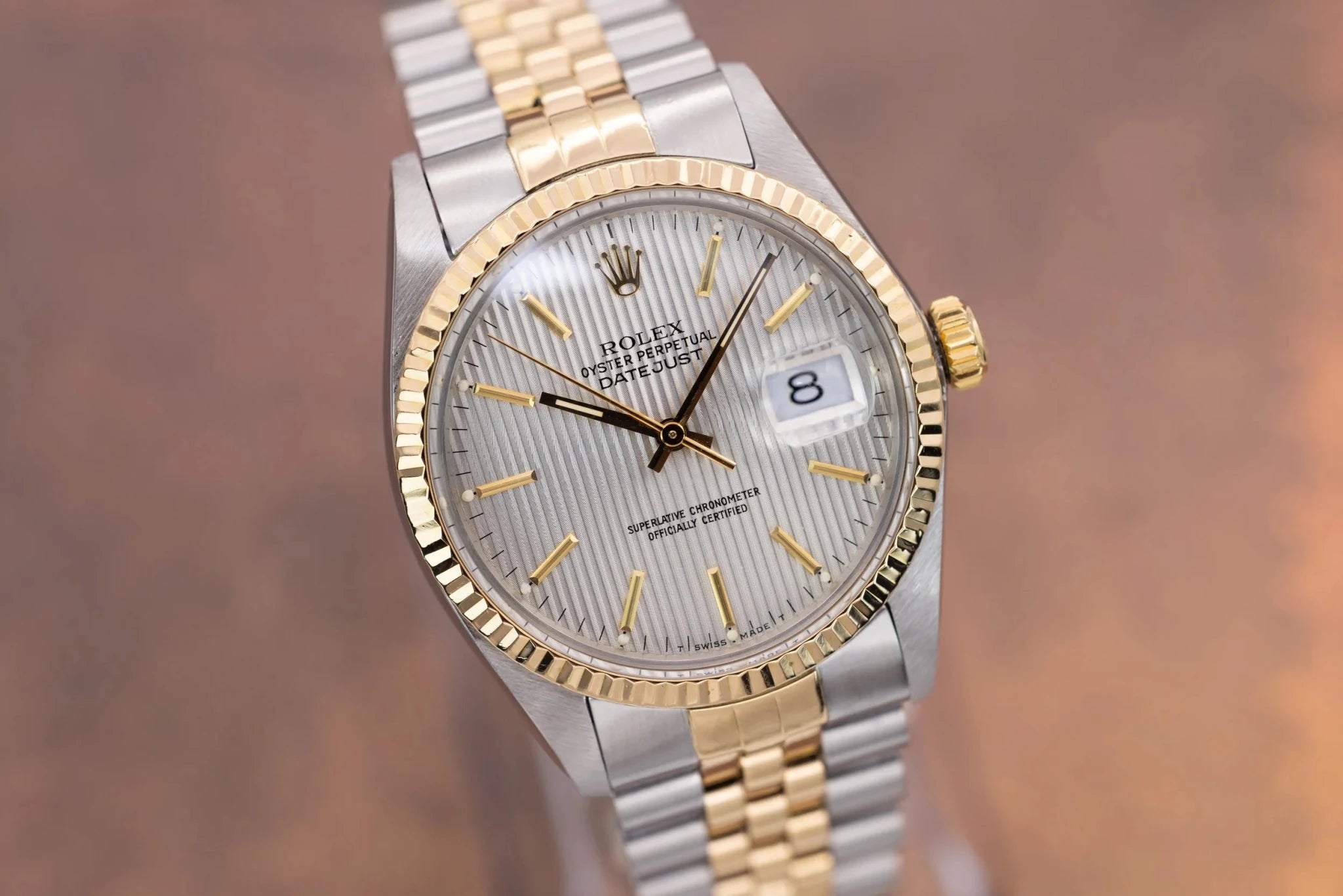 1984 Rolex Datejust Ref. 16013 | Silver Tapestry Dial - Sierra Time Co