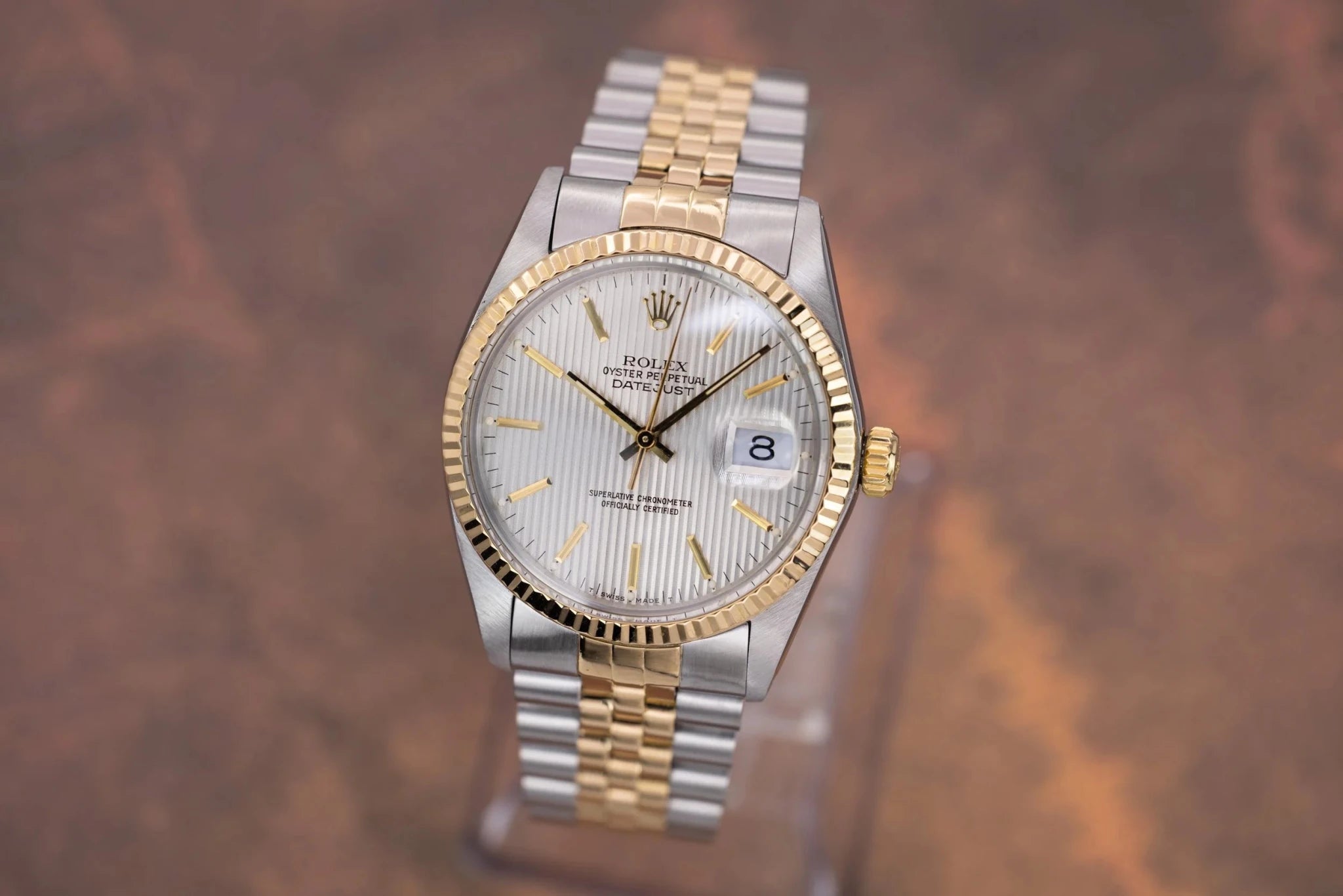 1984 Rolex Datejust Ref. 16013 | Silver Tapestry Dial - Sierra Time Co