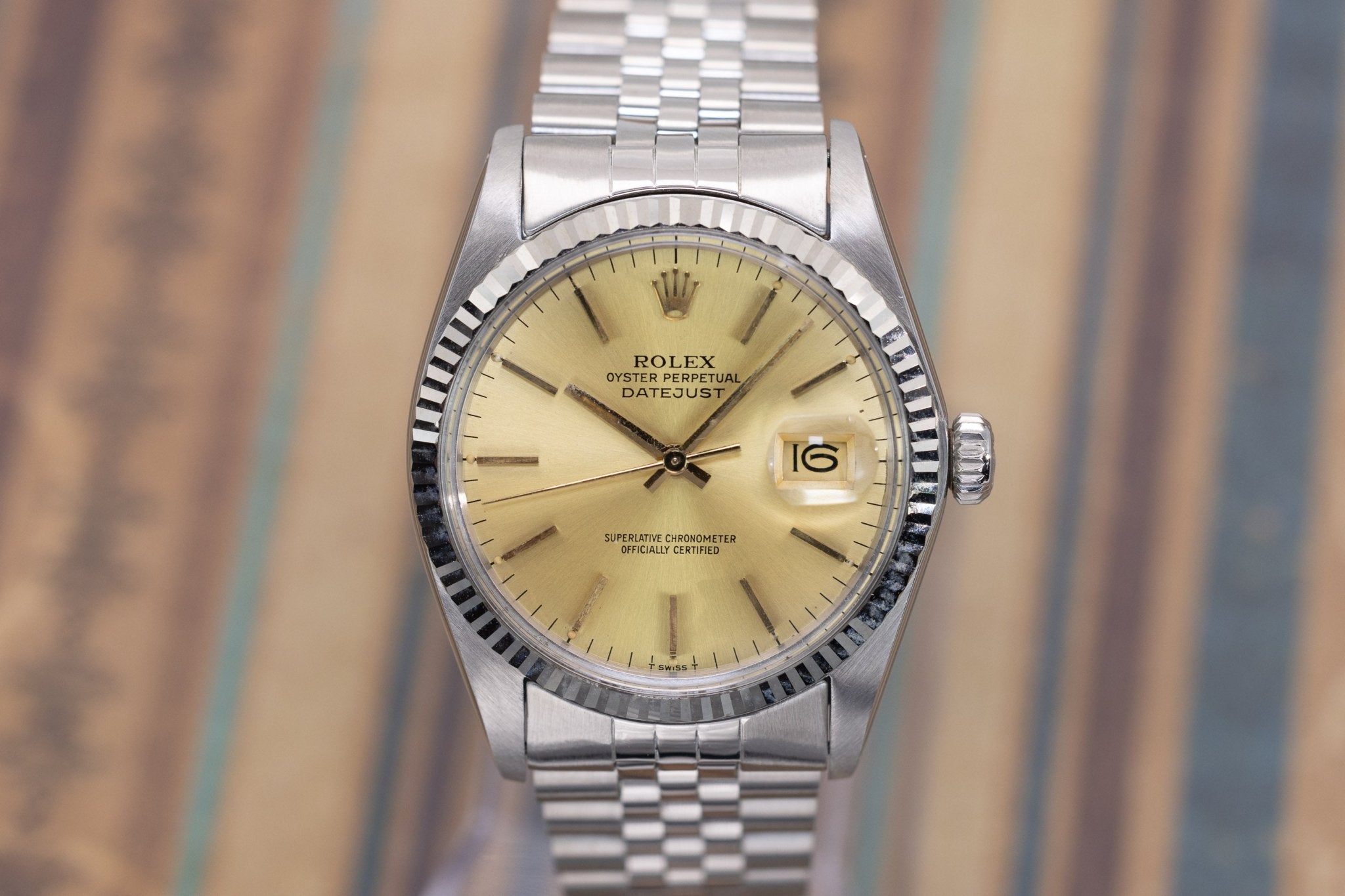 1984 Rolex Datejust Ref. 16014 | Gold Dial - Sierra Time Co