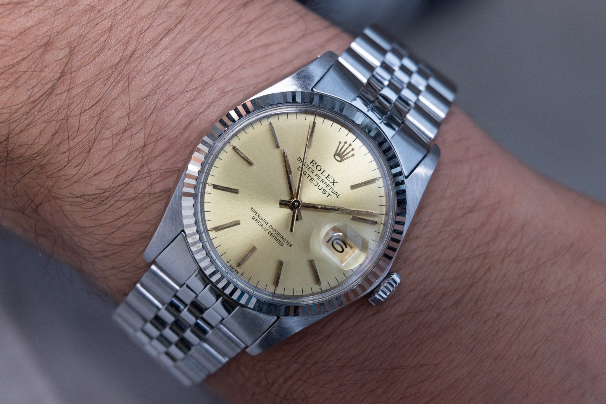 1984 Rolex Datejust Ref. 16014 | Gold Dial - Sierra Time Co