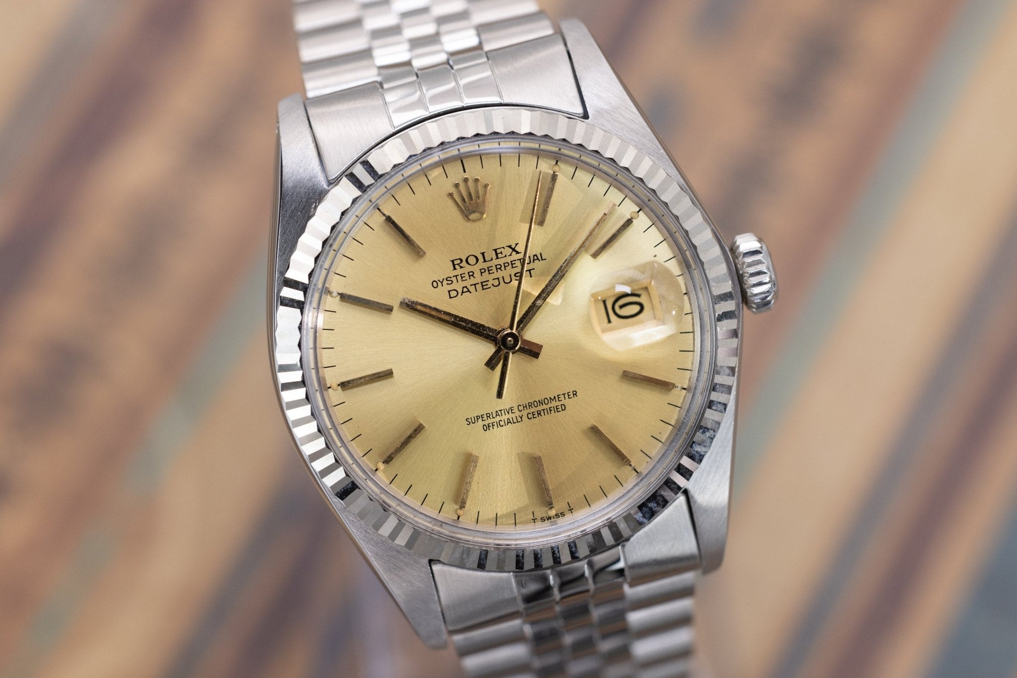 1984 Rolex Datejust Ref. 16014 | Gold Dial - Sierra Time Co