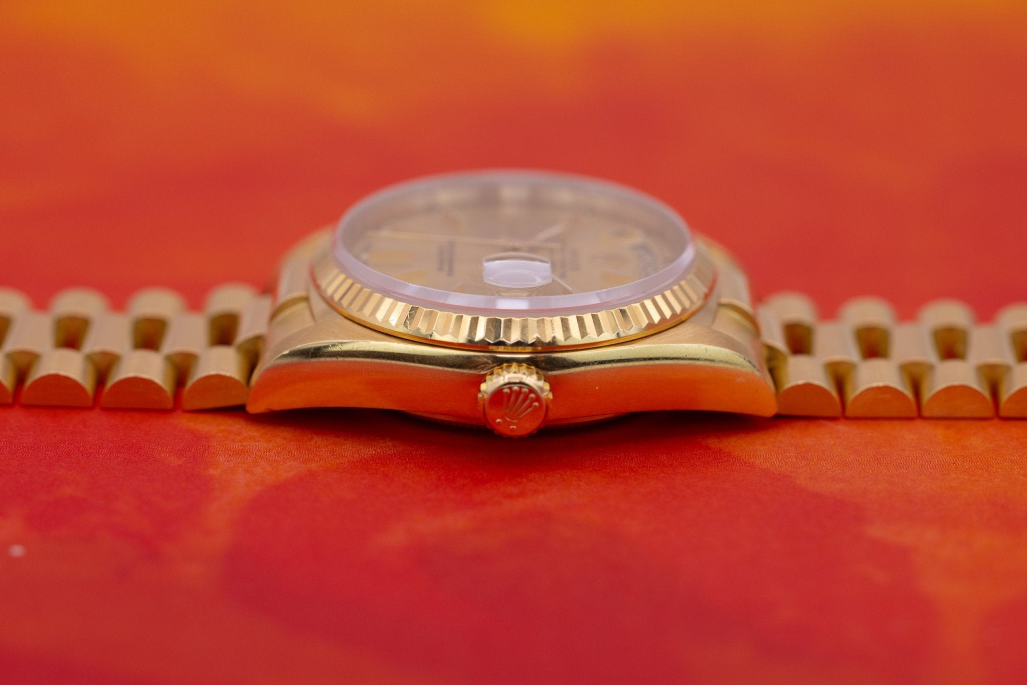 1984 Rolex Day-Date Ref. 18038 | 18K YG | Champagne Dial | RSC Service Card - Sierra Time Co