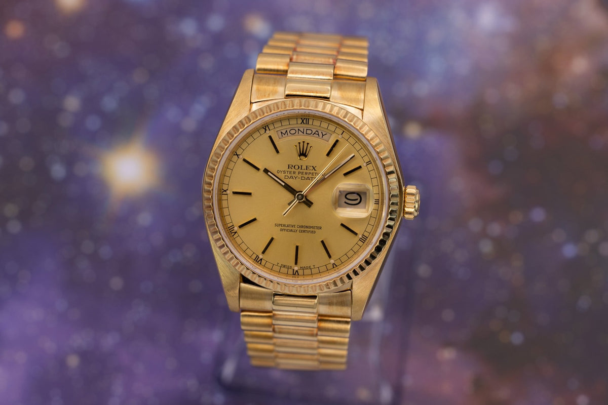 1984 Rolex Day-Date Ref. 18038 | Champagne Dial | Box and Papers - Sierra Time Co